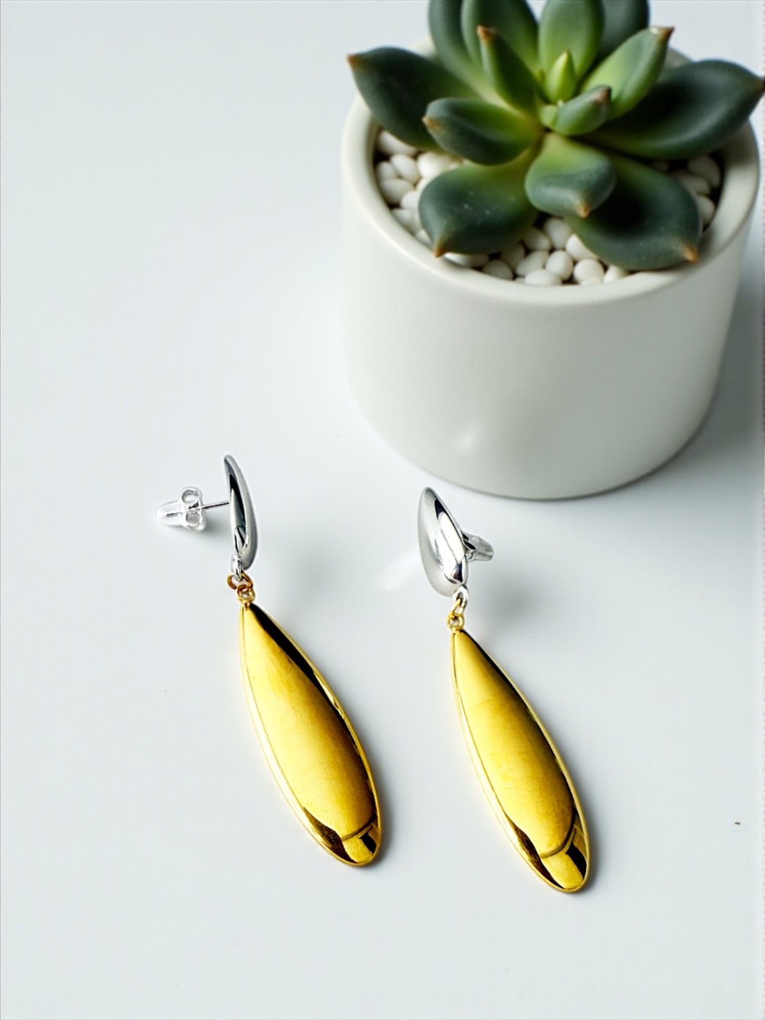 Drop 2 tones earring