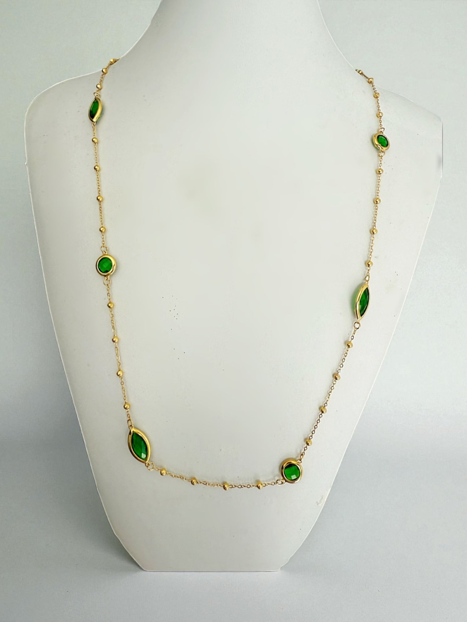 Glimmer crystal long necklace