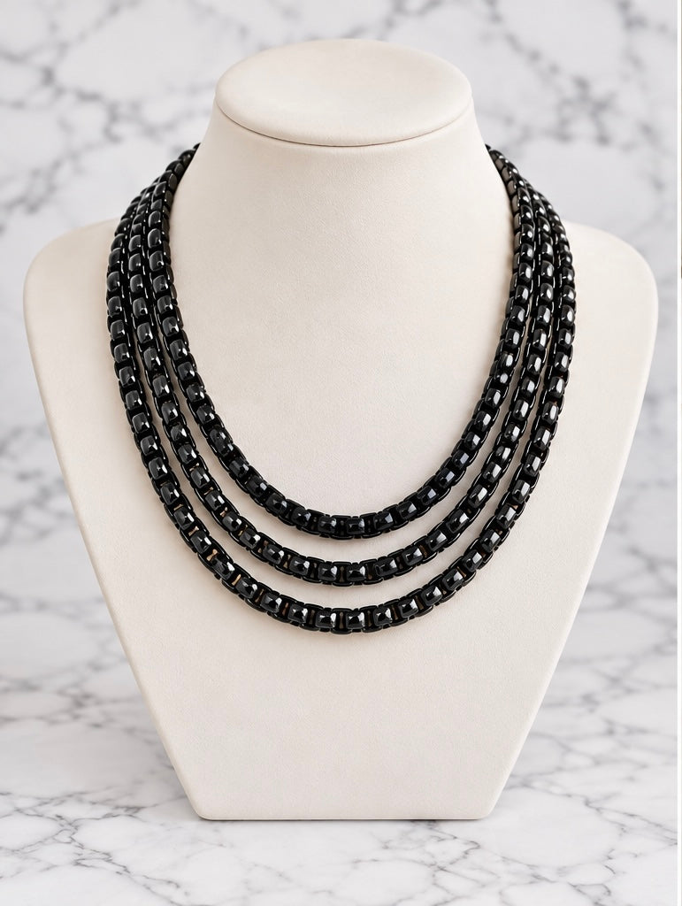 Aliza Black chain necklace