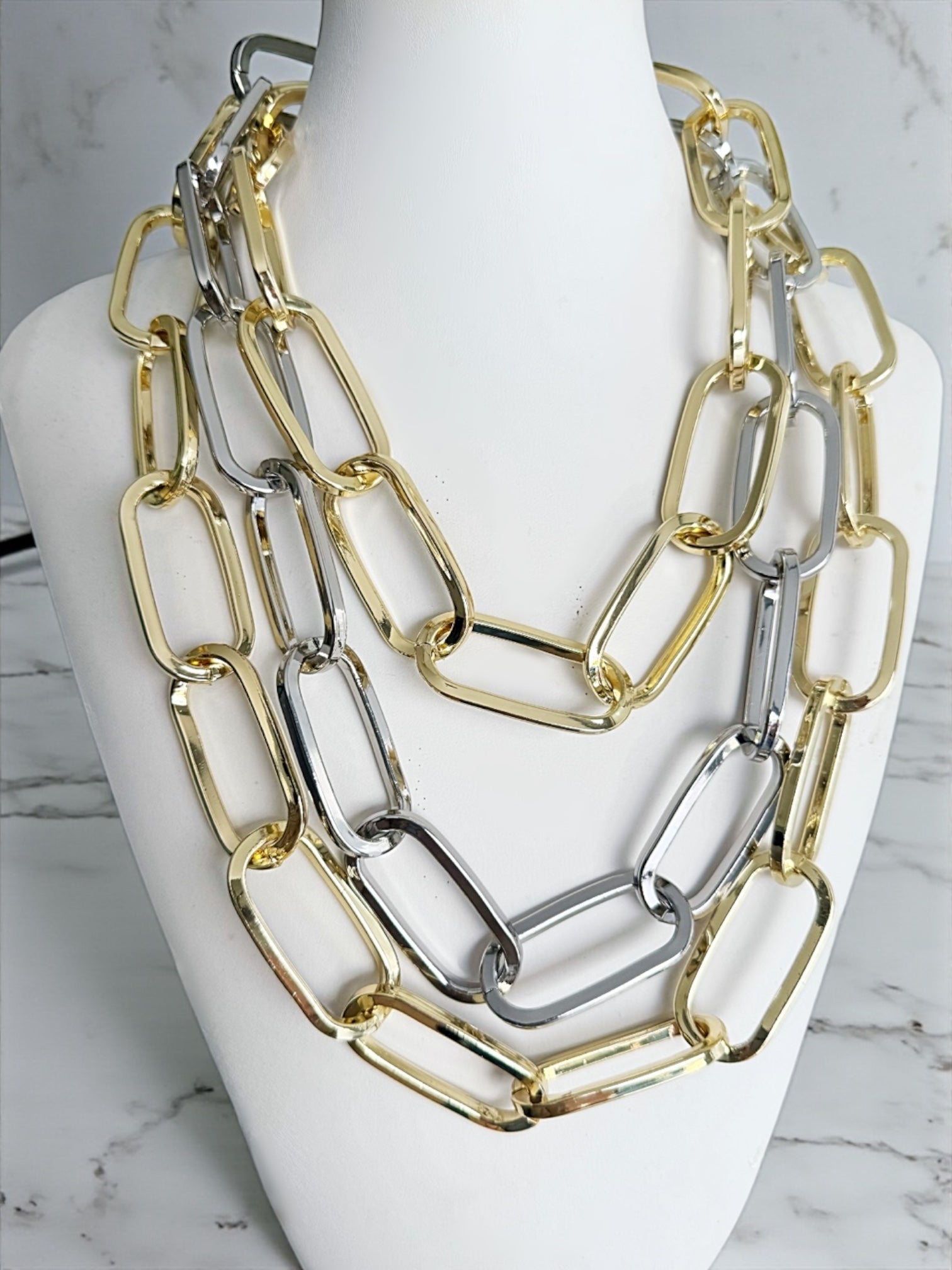 Gloria 2 tones chain necklace