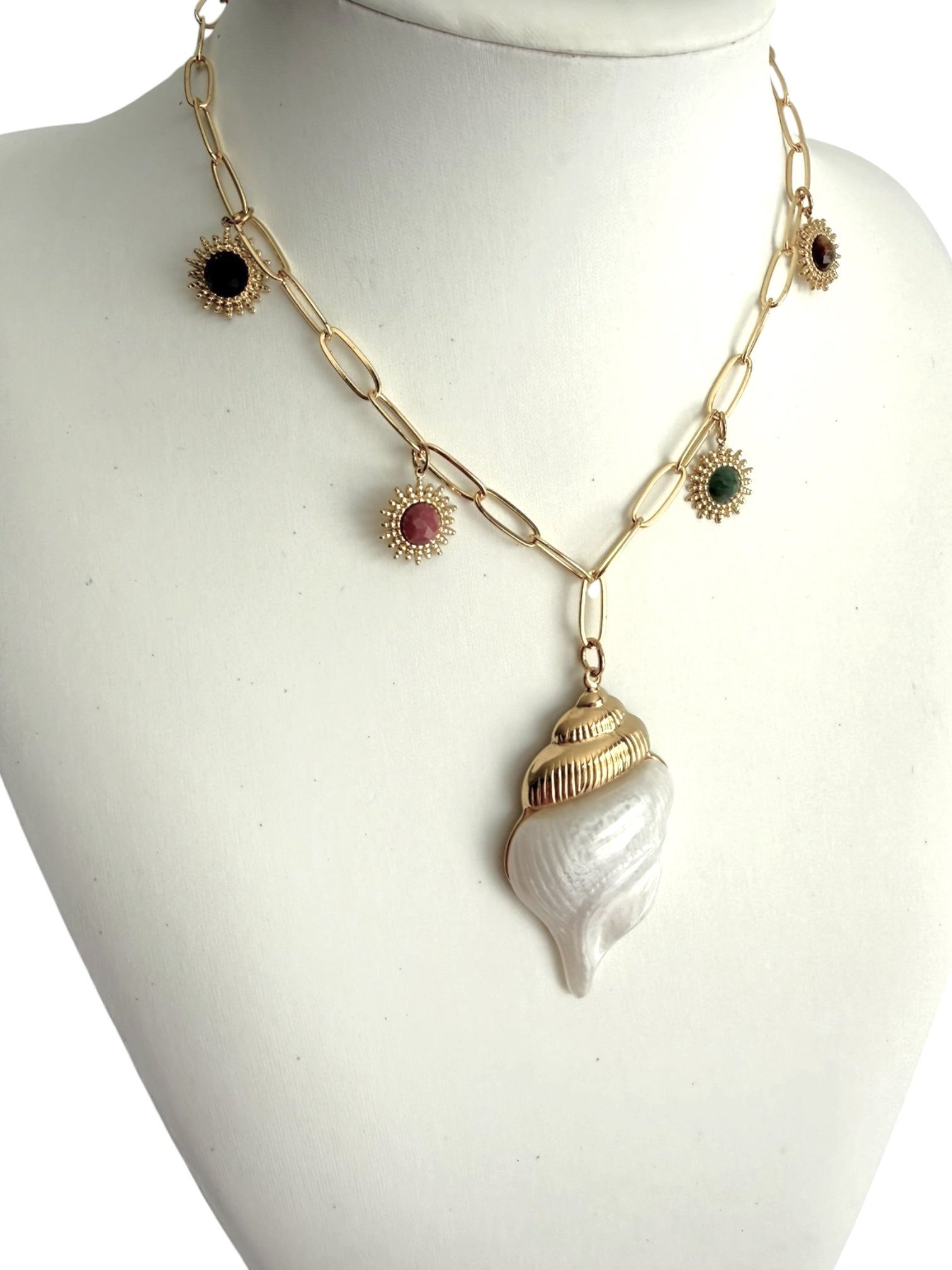Shell and charms necklace