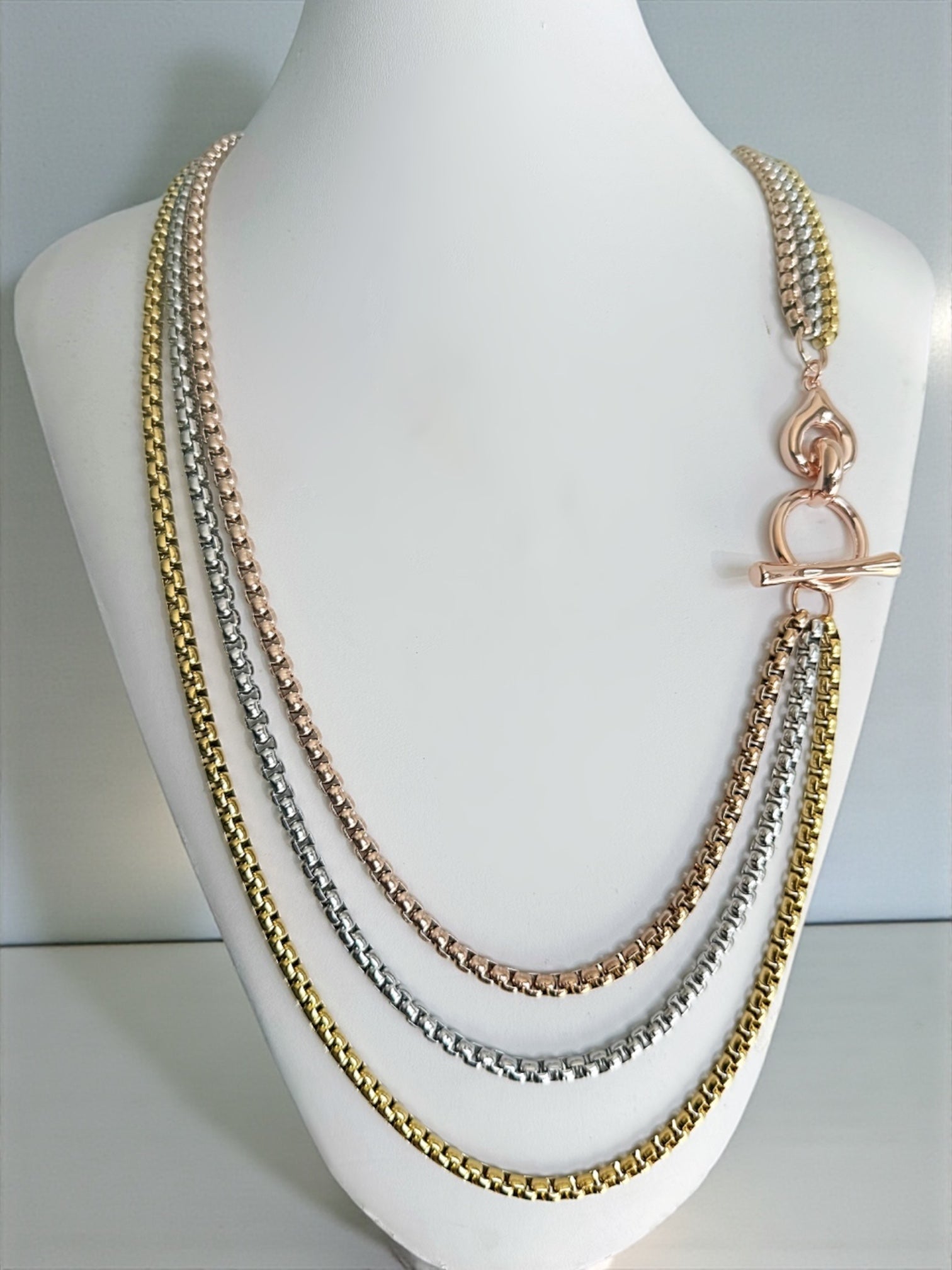 Verona 3 tones layer necklace