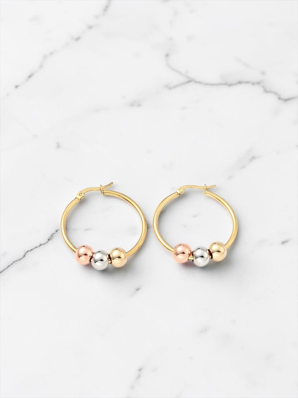 Bella 3 tones hoop earring