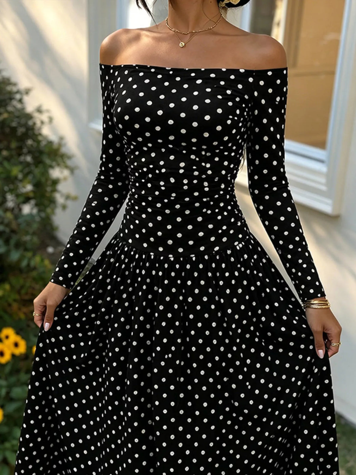 Off-the-Shoulder Maxi Dress