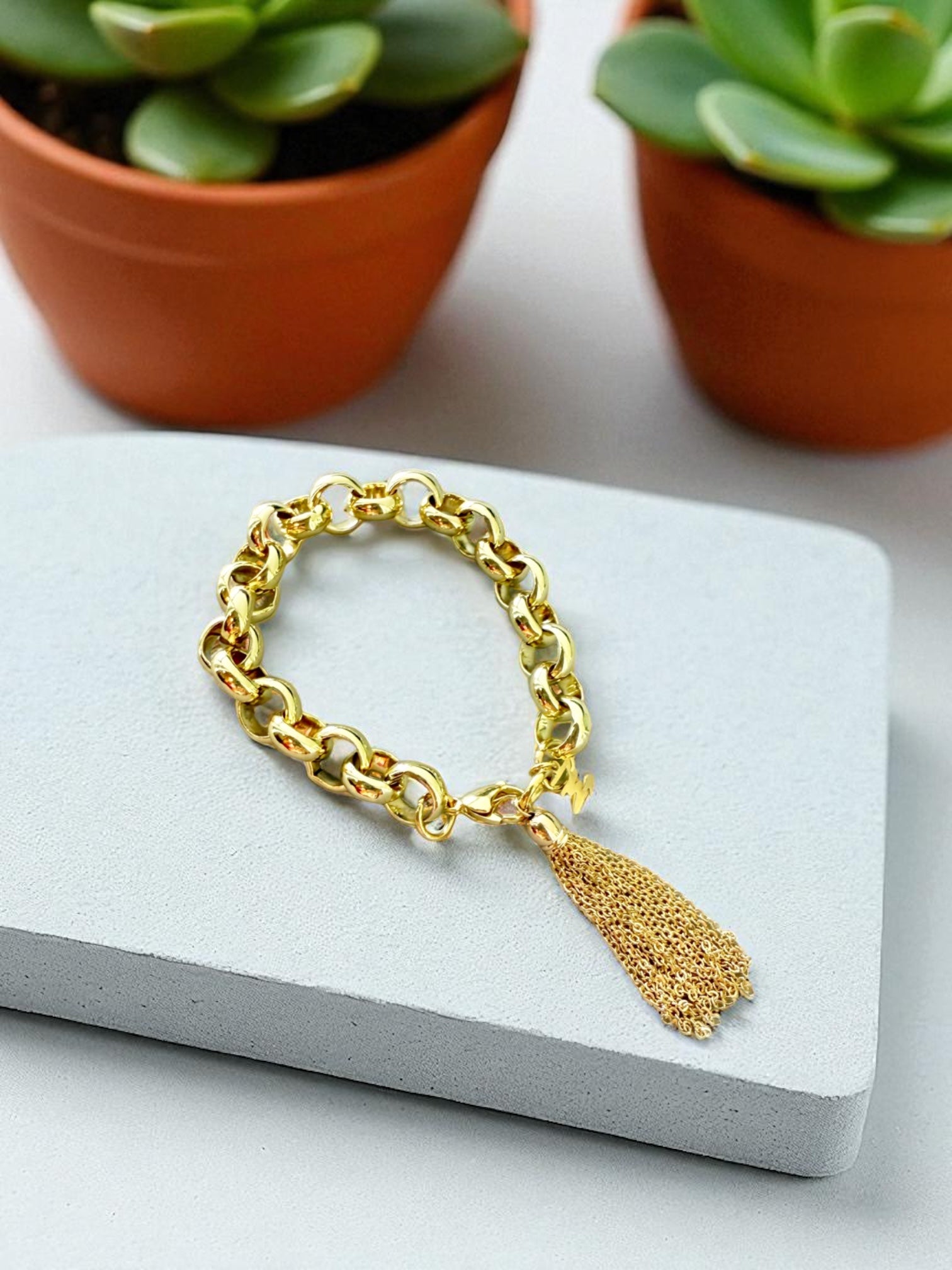 Rolo tassel bracelet