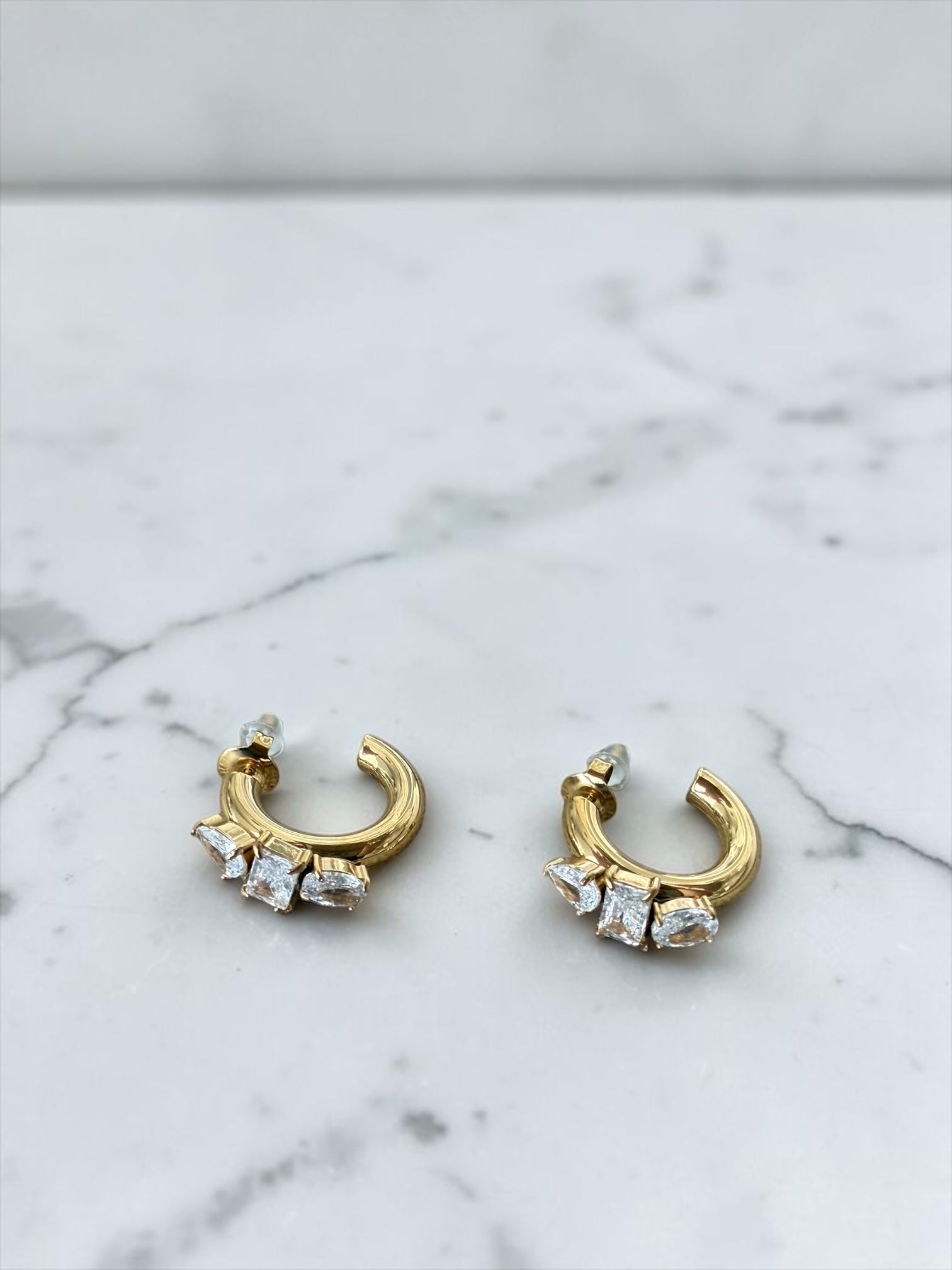 Crystals hoop earring