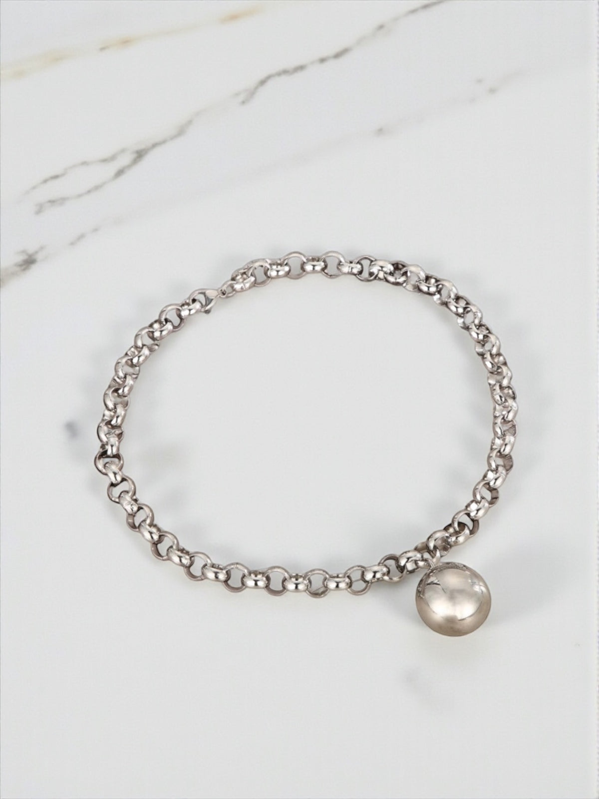 Big ball rolo chain necklace