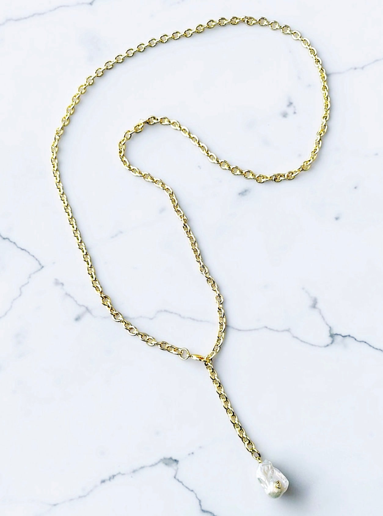 Dalia pearl chain necklace