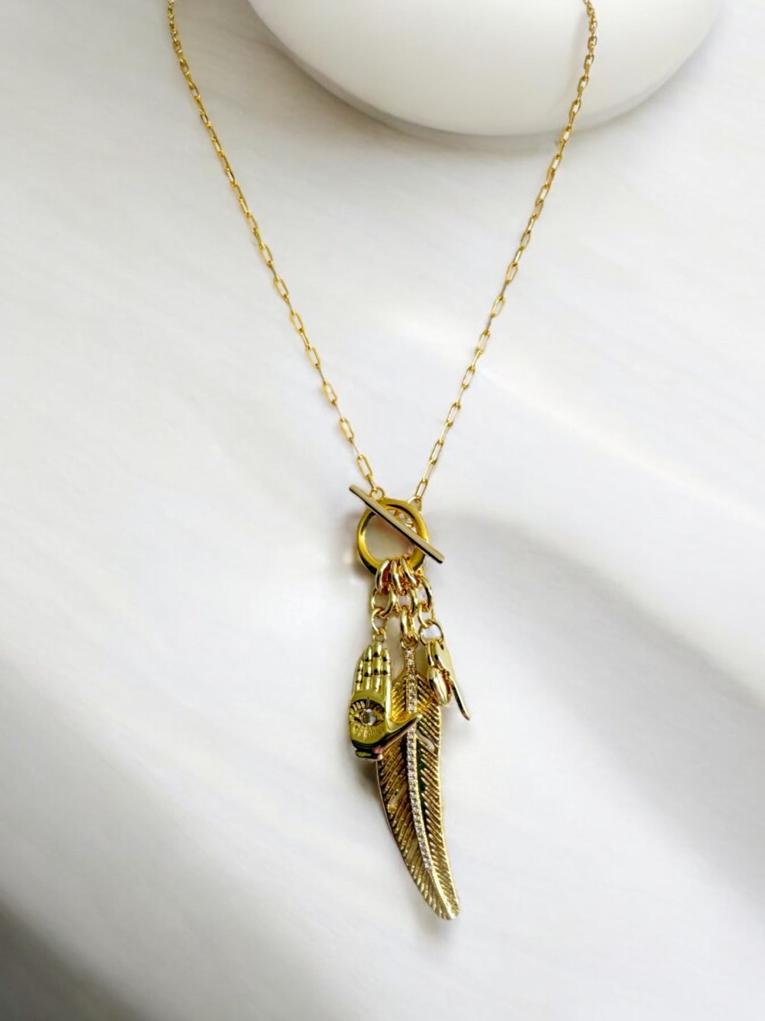 Karina leaf chain necklace
