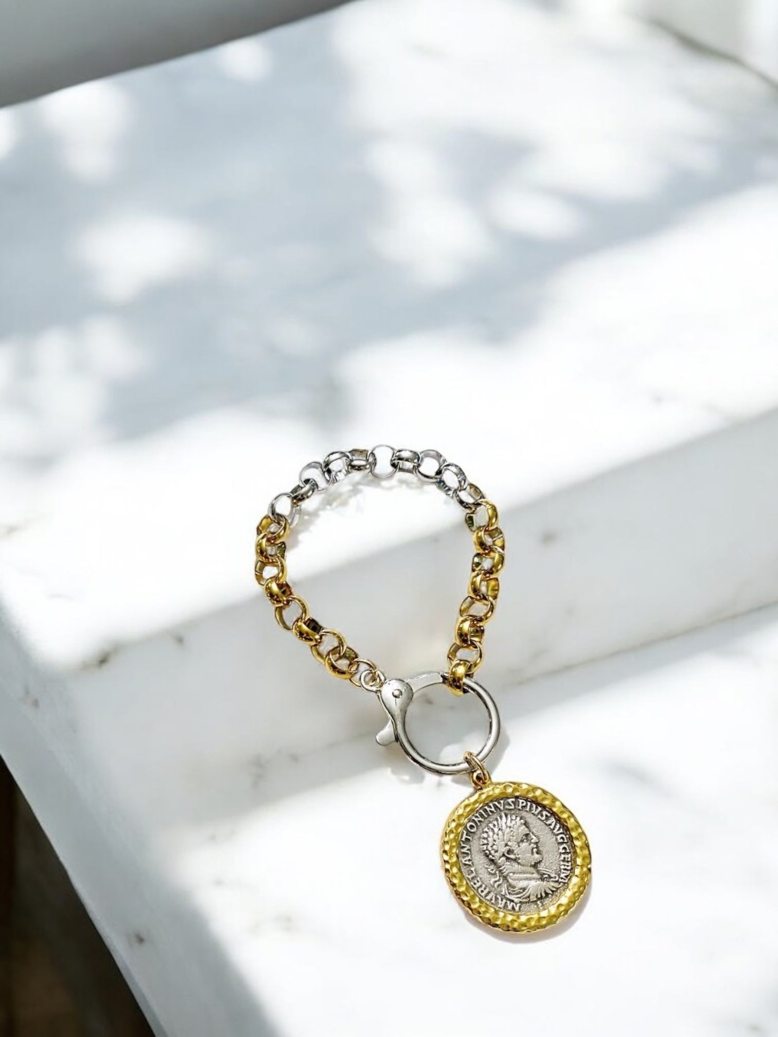 Greek coin bracelet