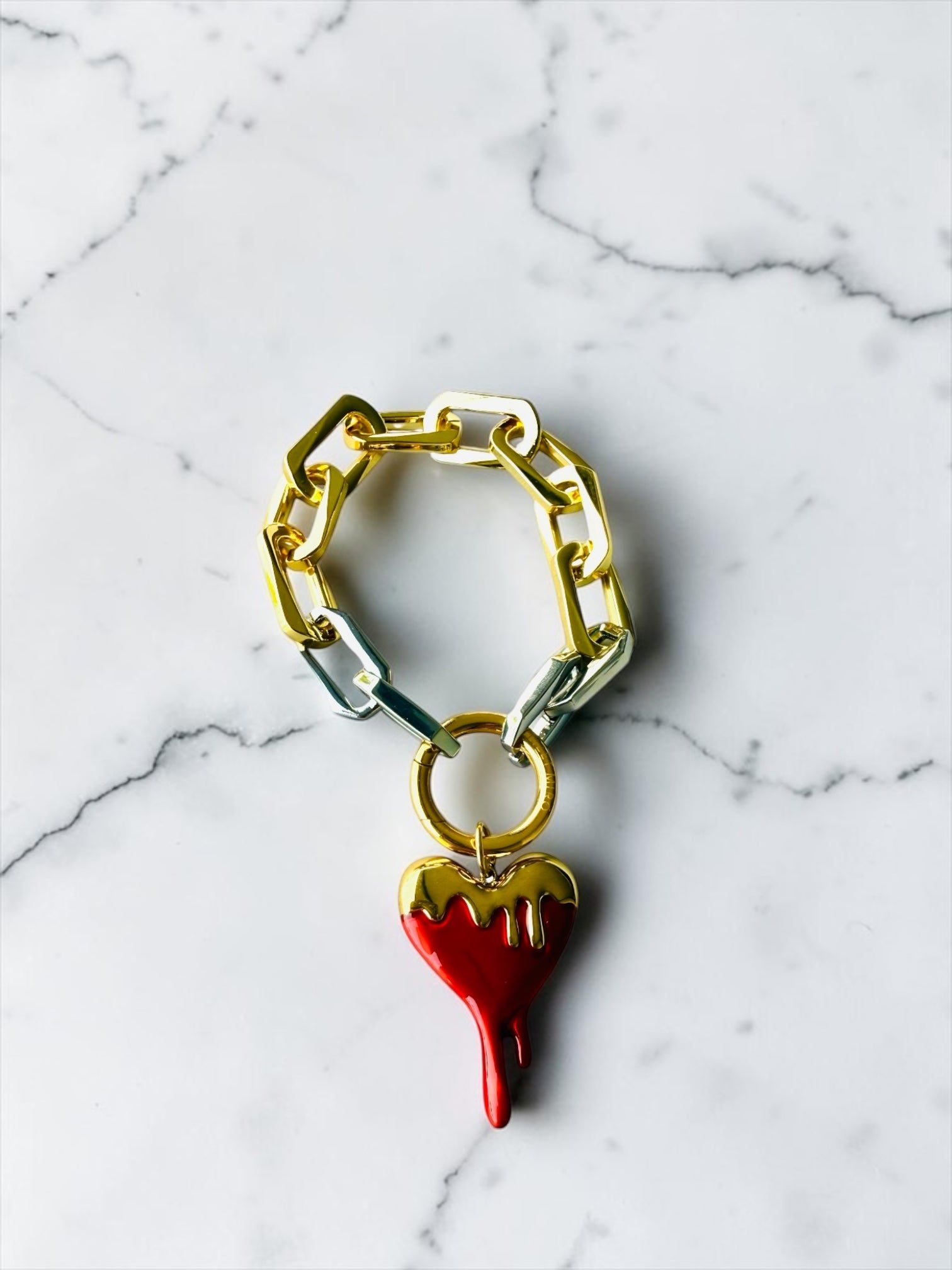Heart two tones bracelet