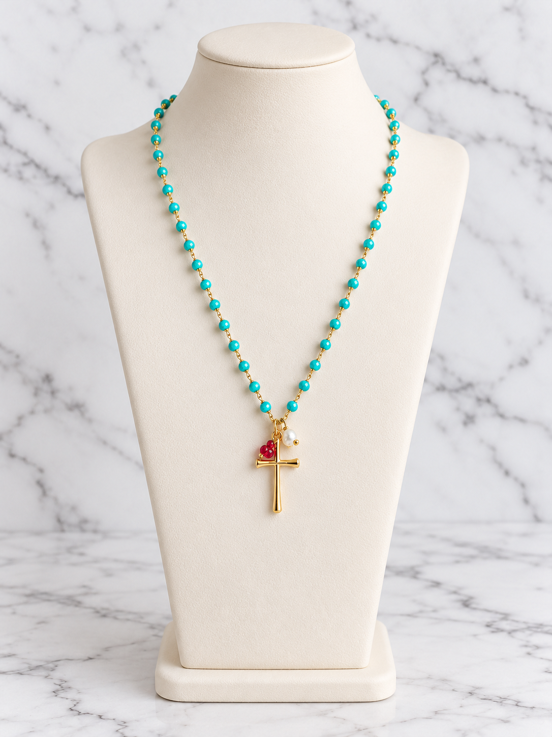 Allegra Turquoise Cross Necklace
