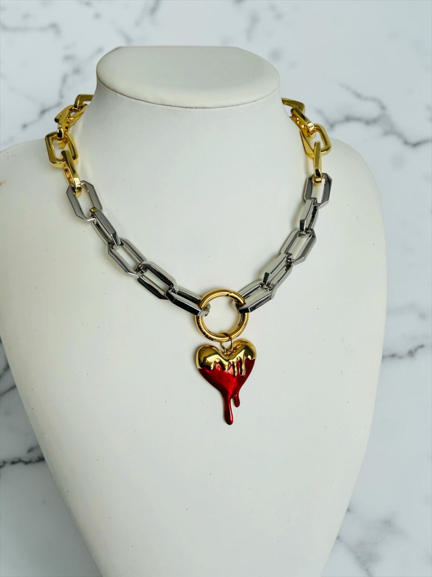 Heart two tones bracelet