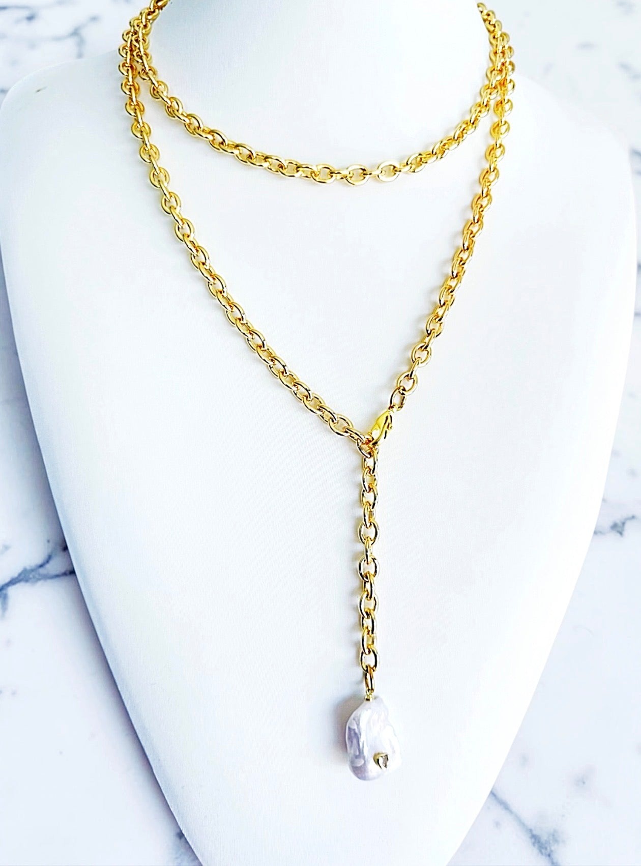 Dalia pearl chain necklace