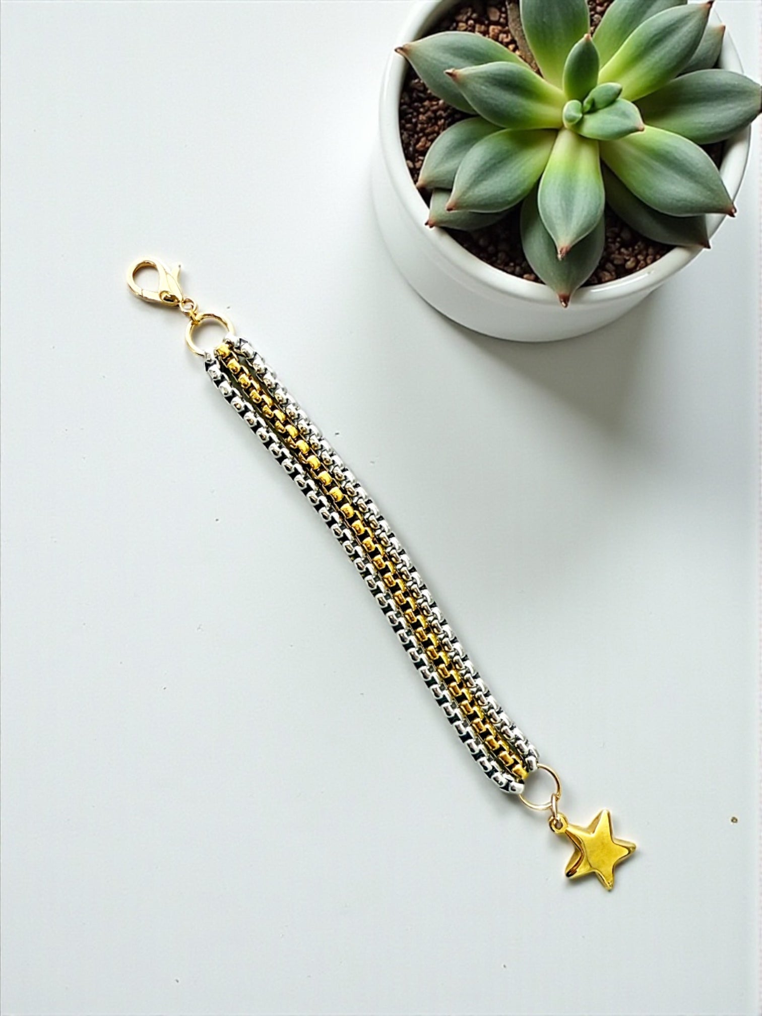 Star two tones bracelet