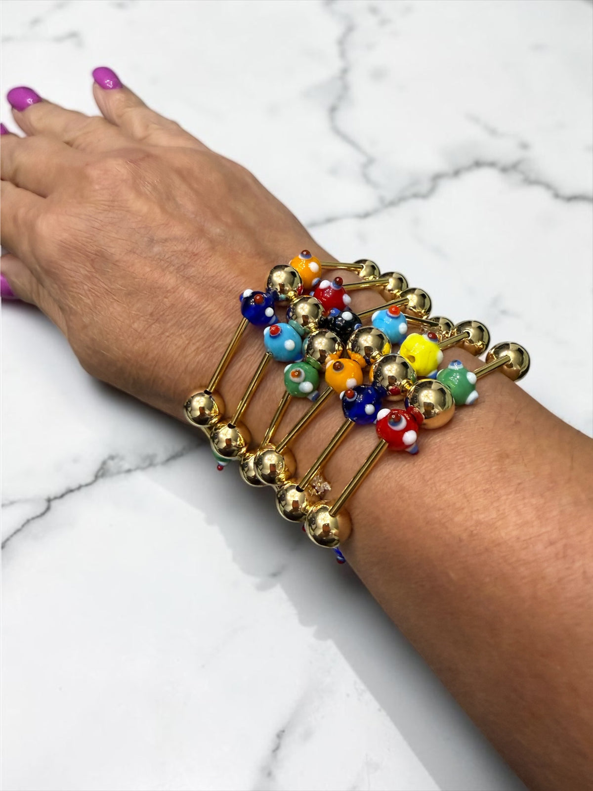 Candy tube bracelet set of 6