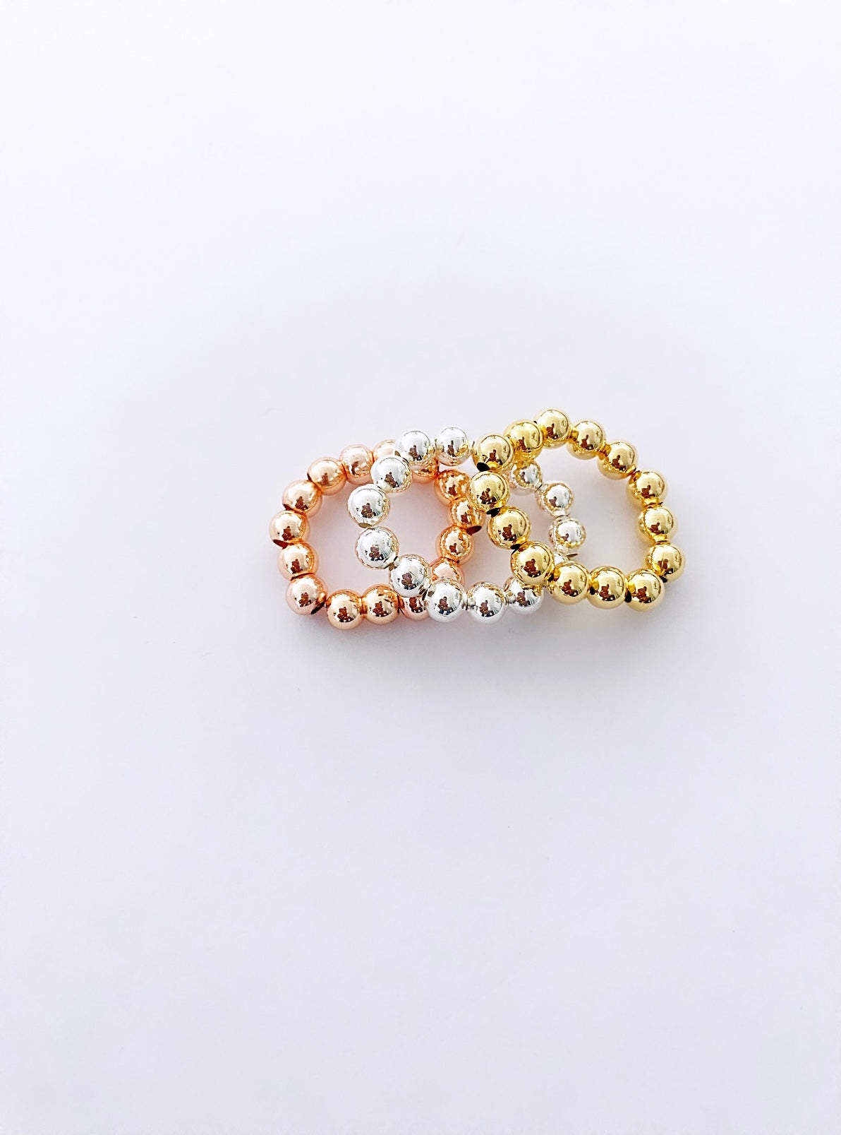 Three tones elastic ring set