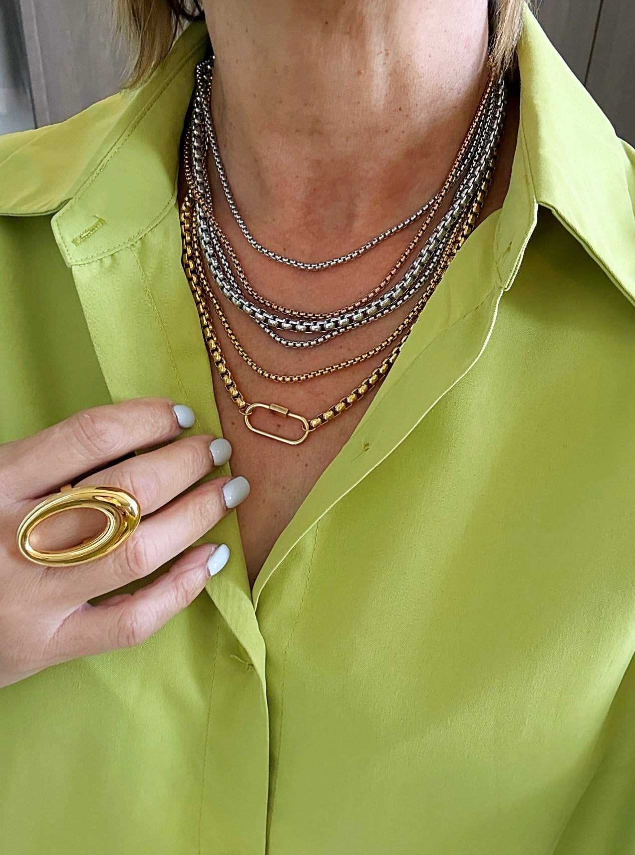 Liza 3 tones layers necklace