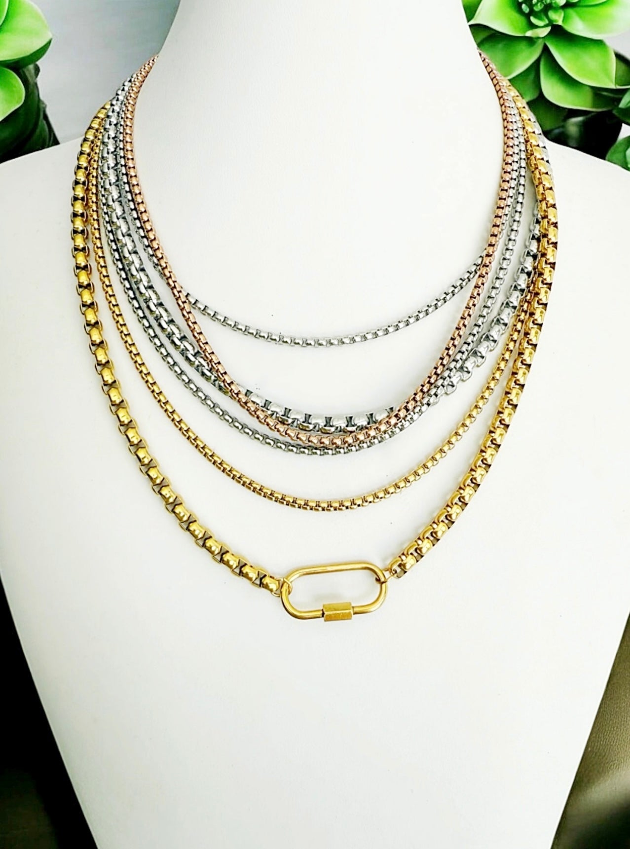 Liza 3 tones layers necklace