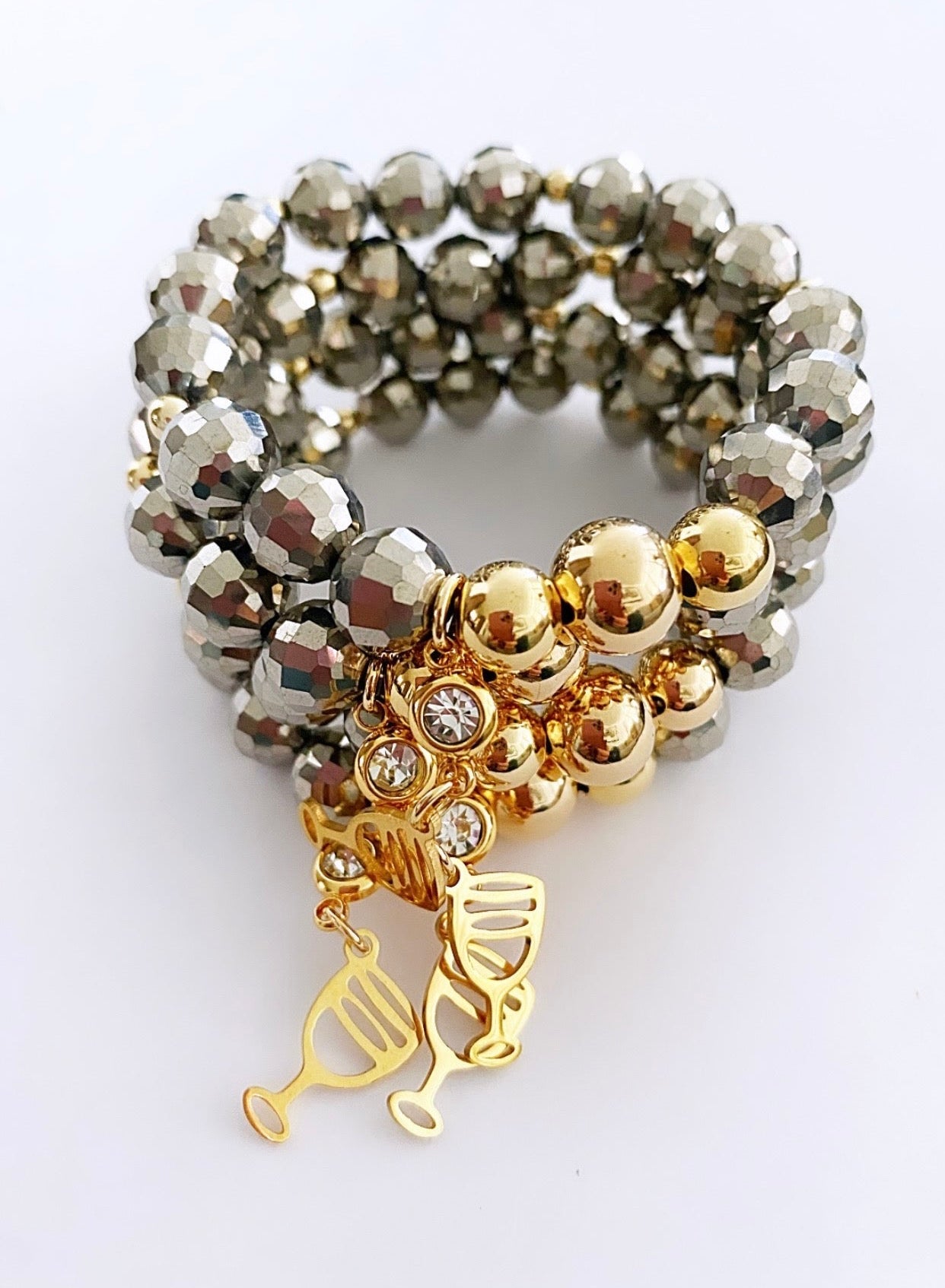 Cup wine silver bracelet each