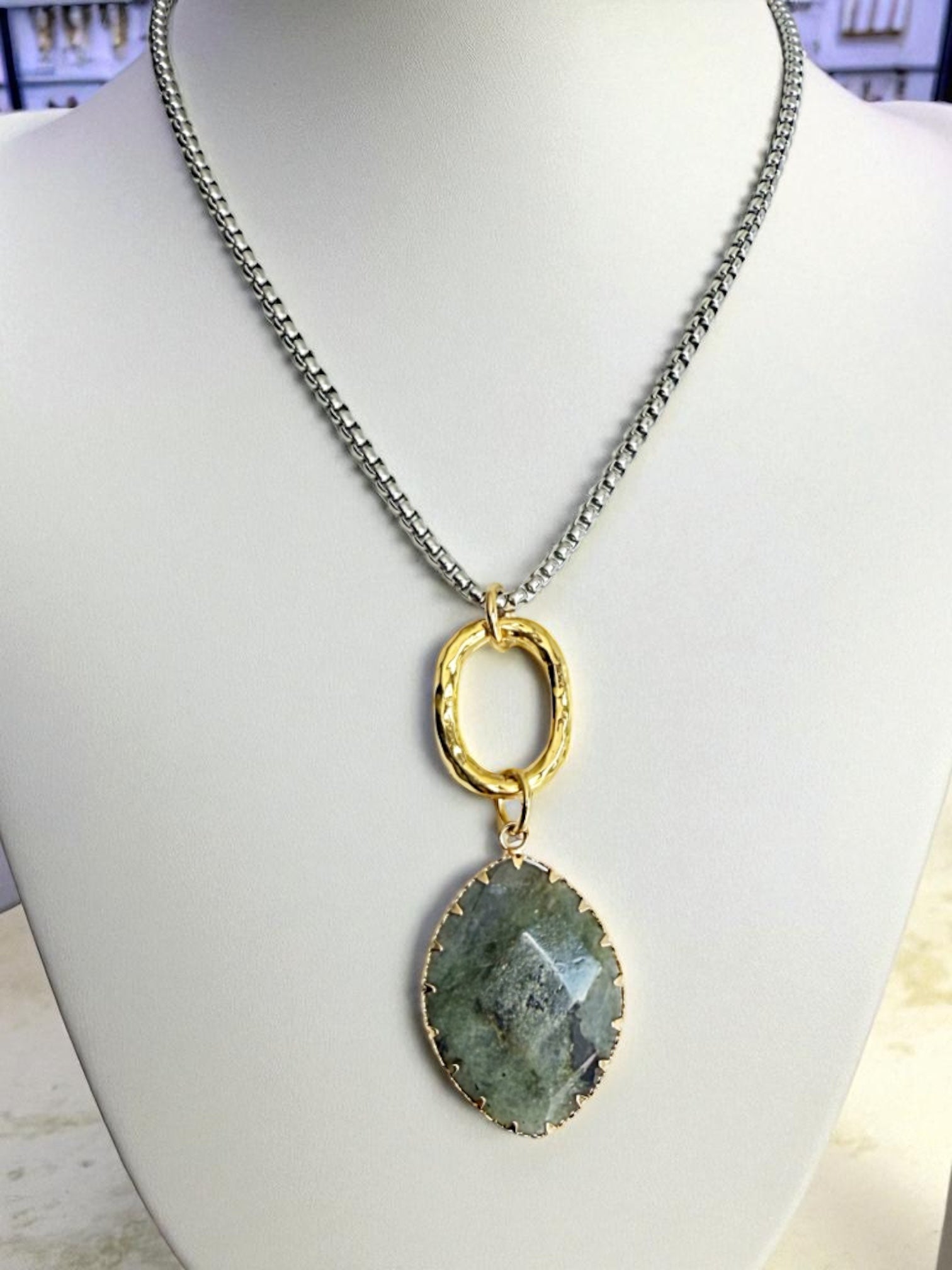 Labradorite chain necklace