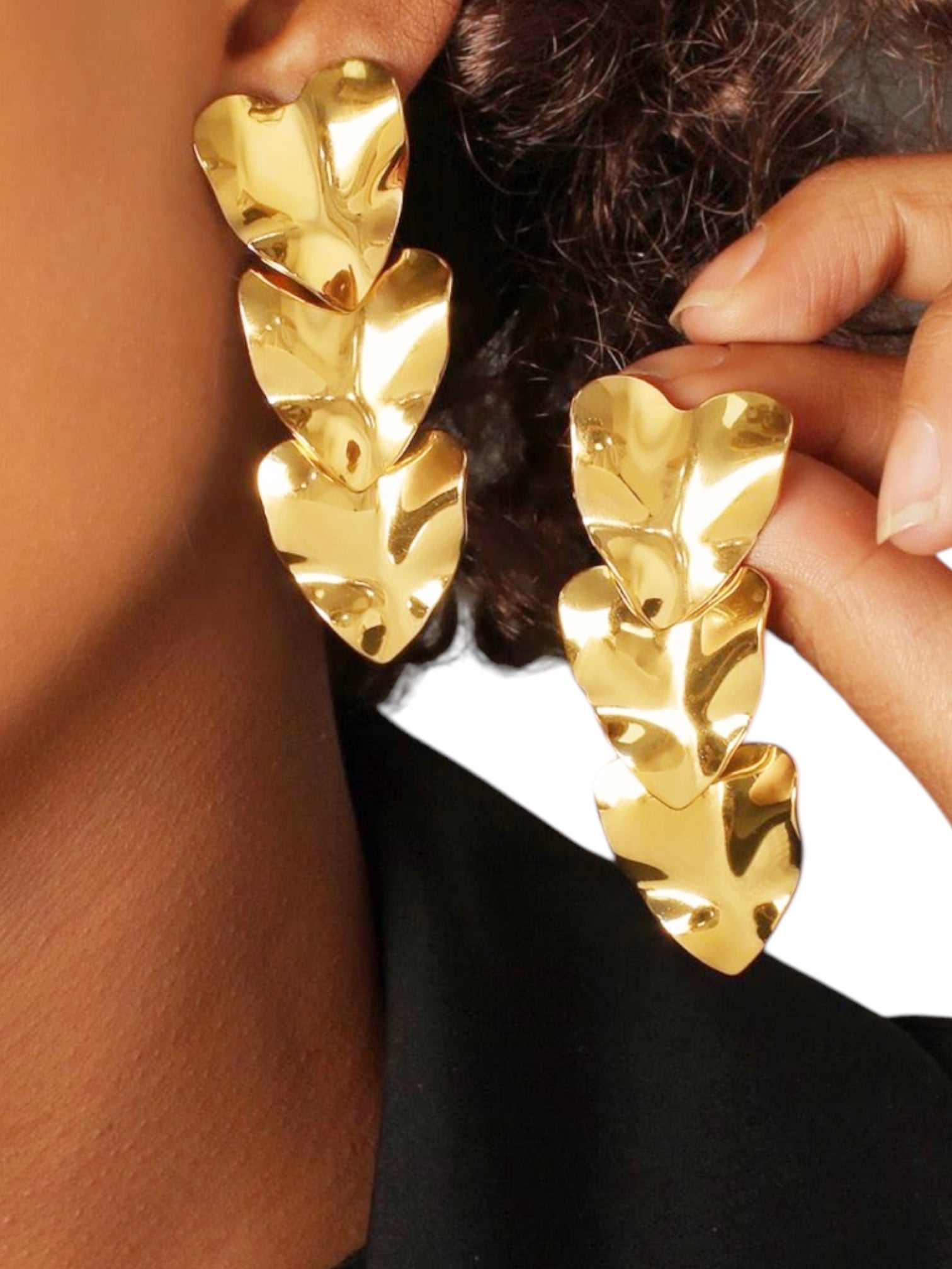 Amare triple heart earring