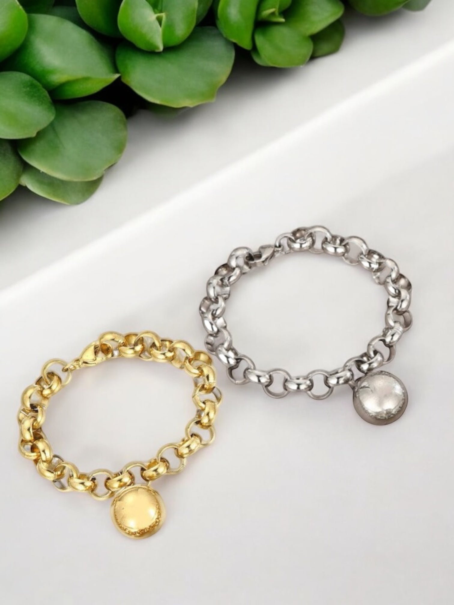 Big ball rolo chain bracelet