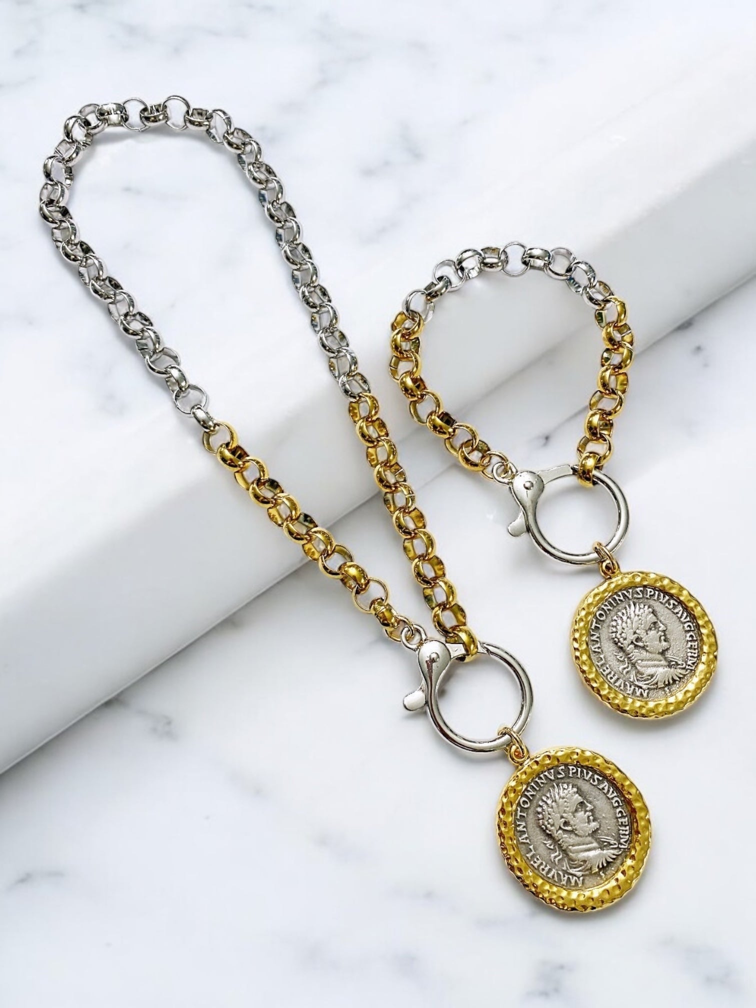 Greek coin bracelet