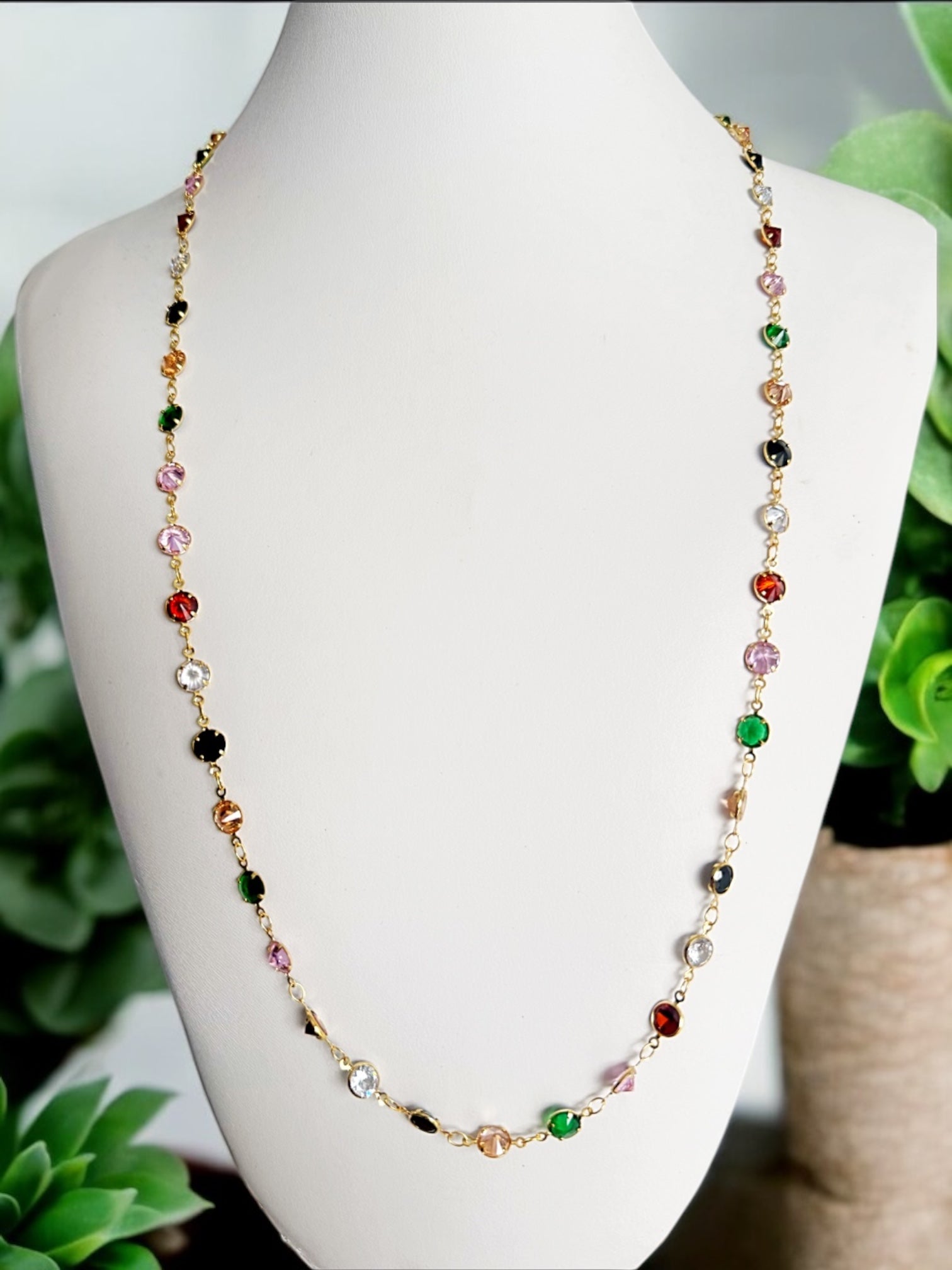 Rainbow long necklace