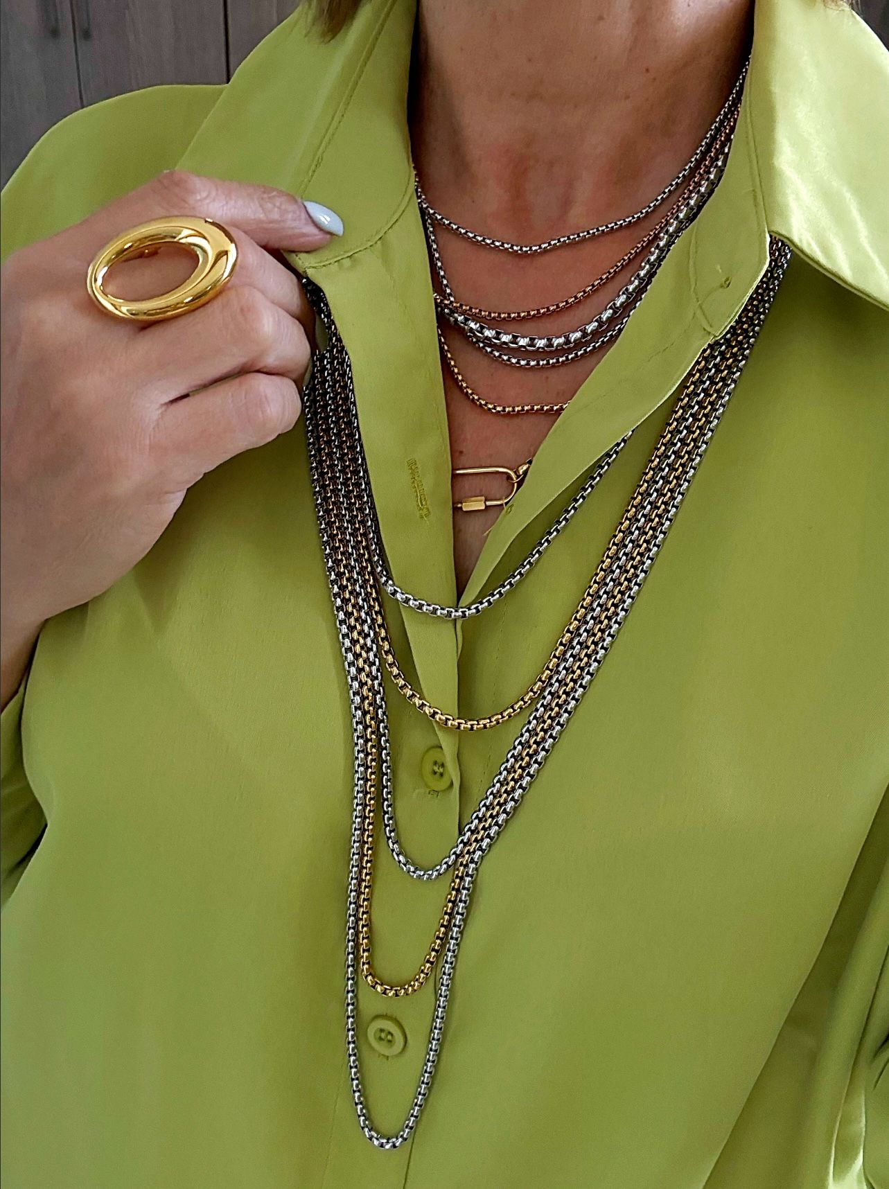 Liza 3 tones layers necklace