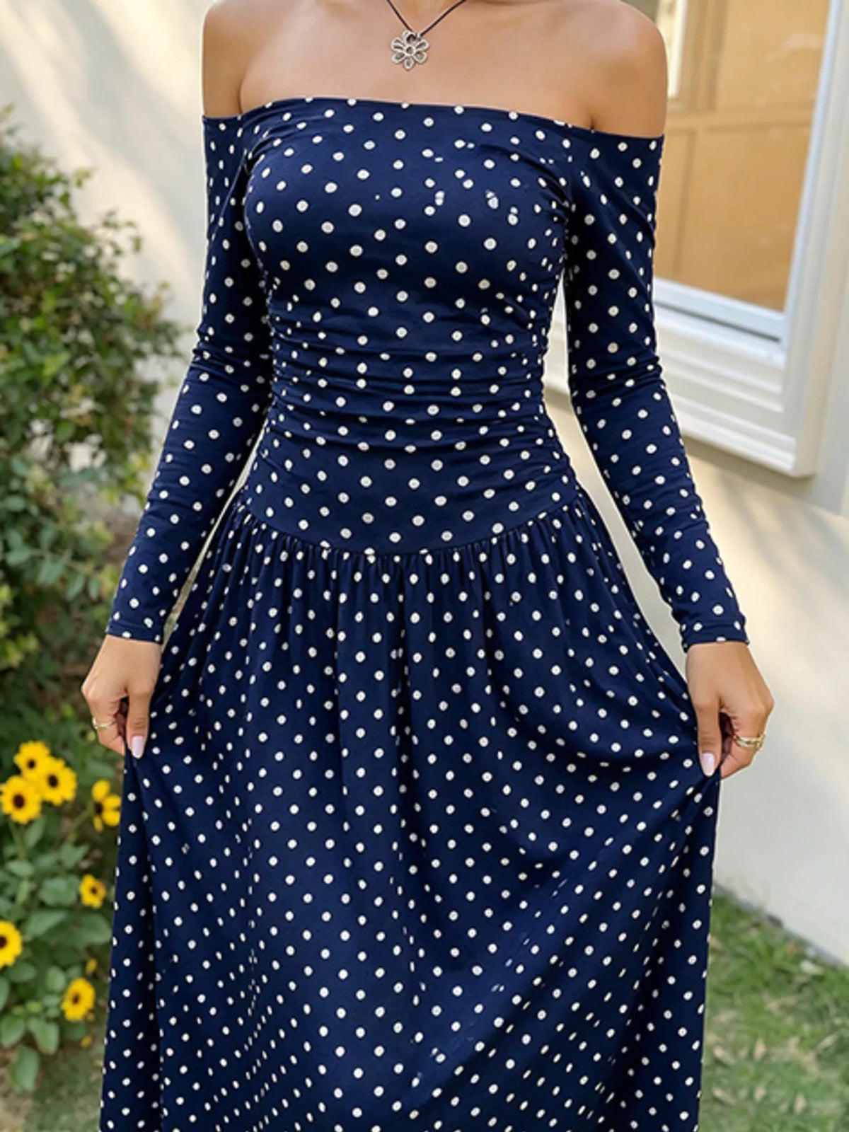 Off-the-Shoulder Maxi Dress