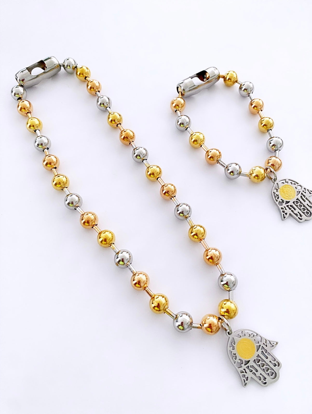 Ball chain hamsa necklace