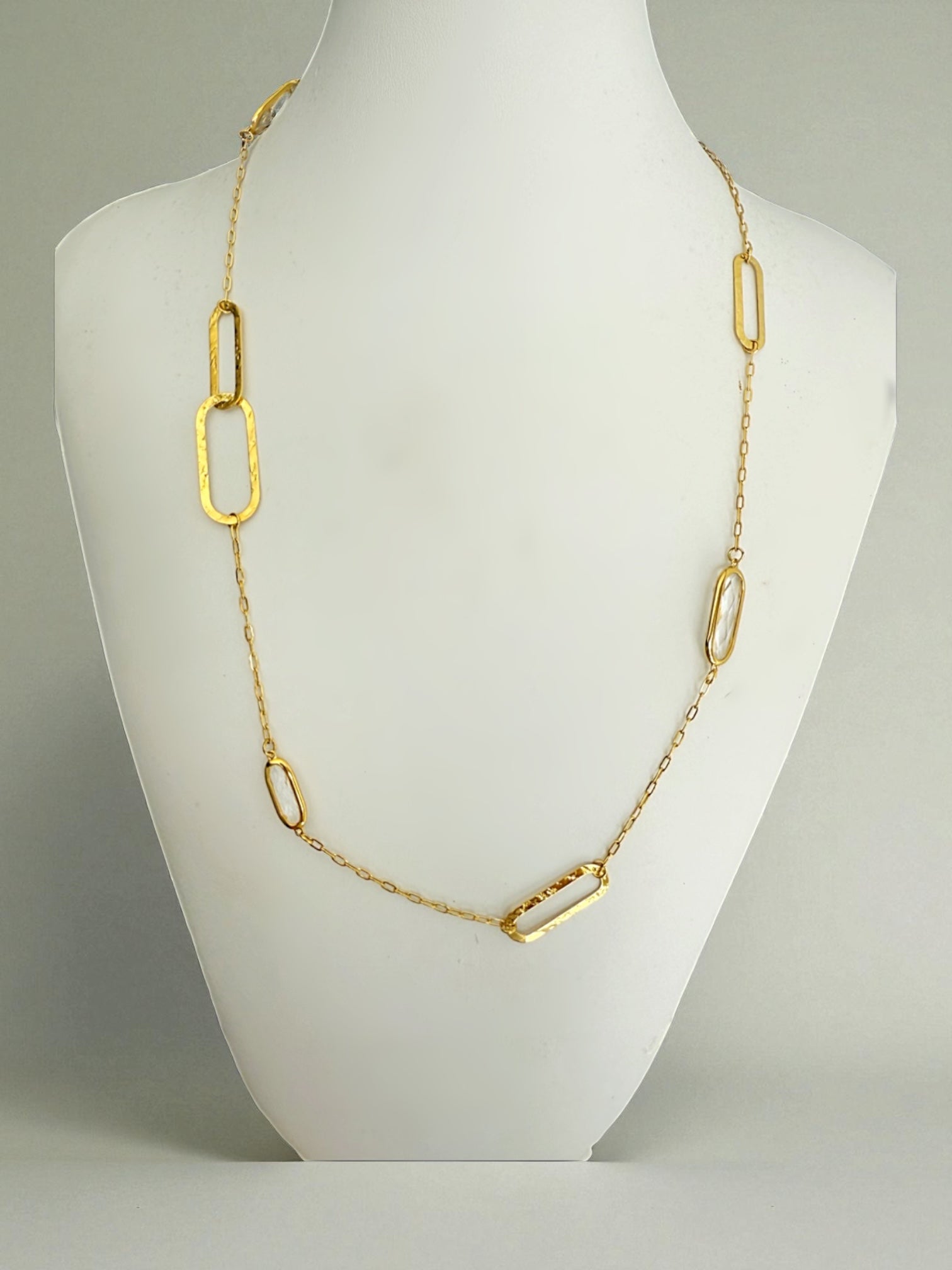 Glimmer clear long necklace