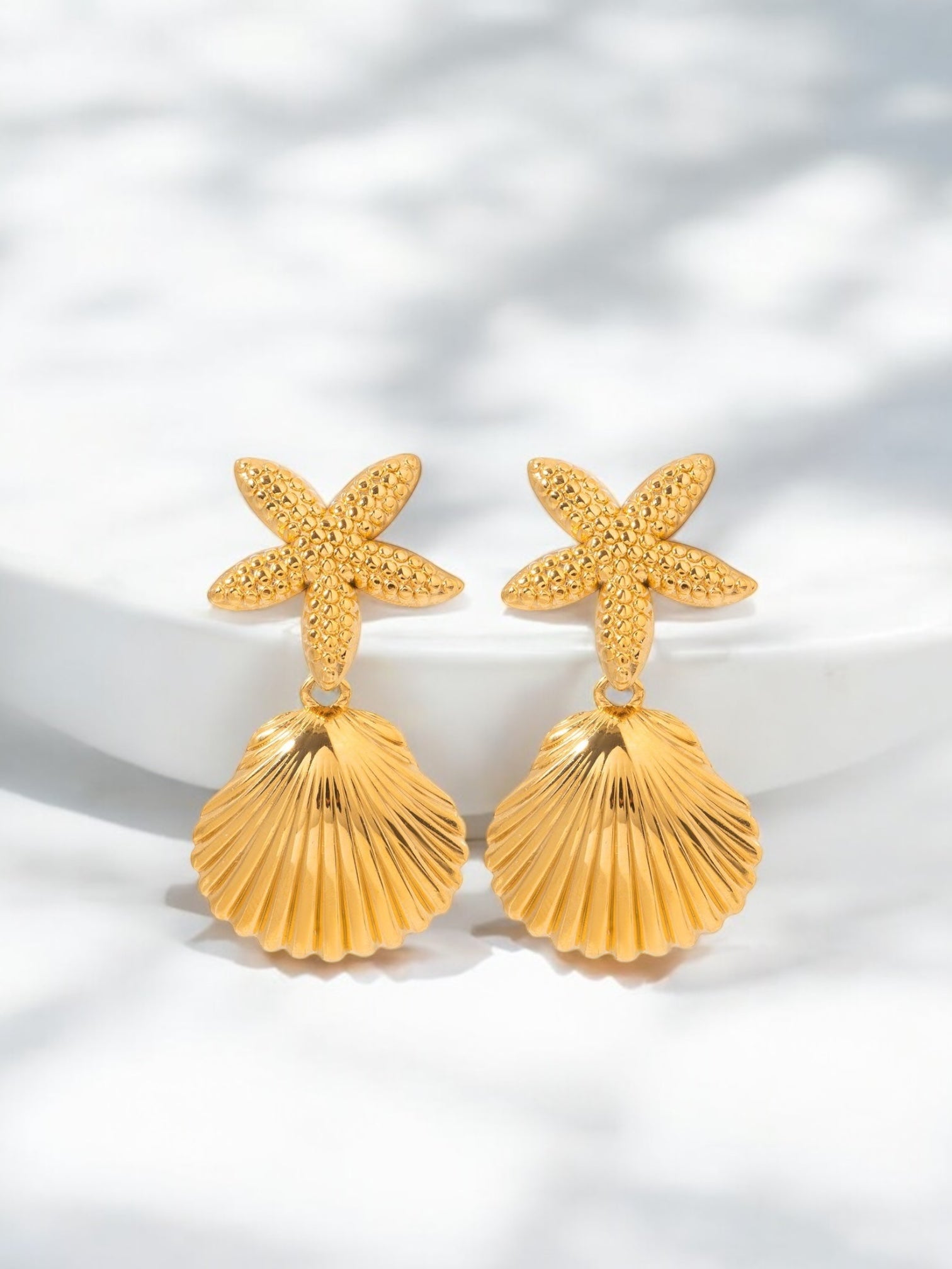 Starfish shell earring