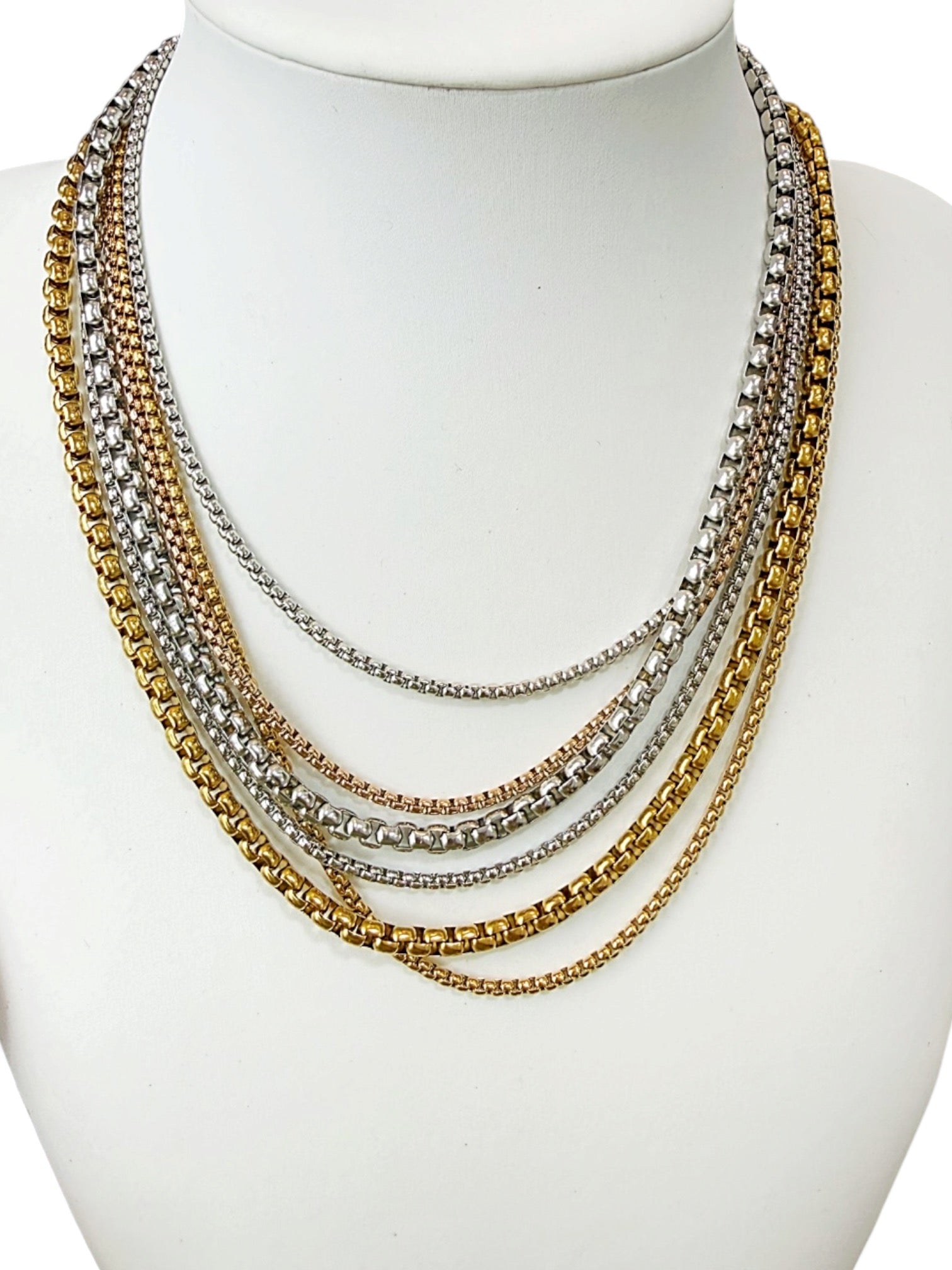 Liz 3 tones chain necklace