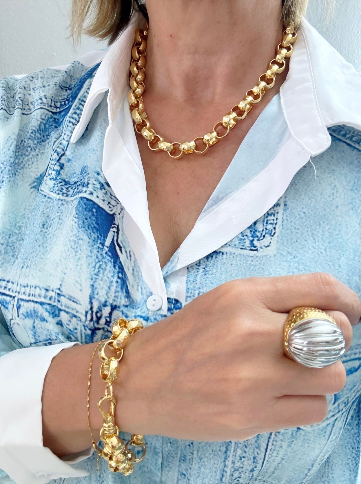 Daisy rolo chain necklace