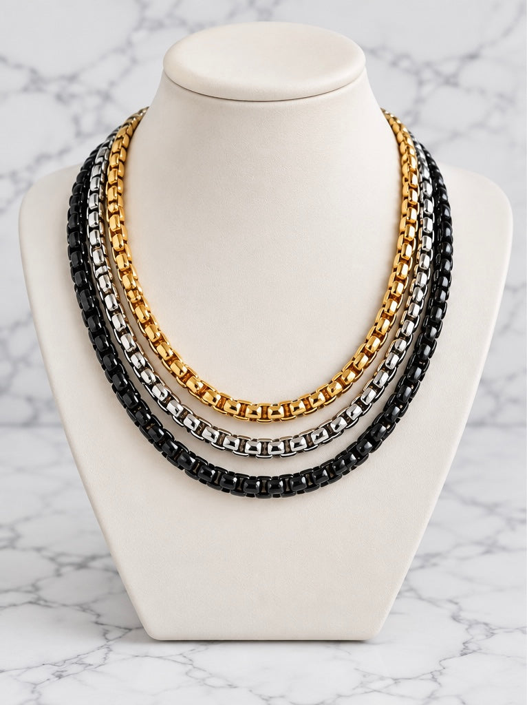 Aliza three tones necklace