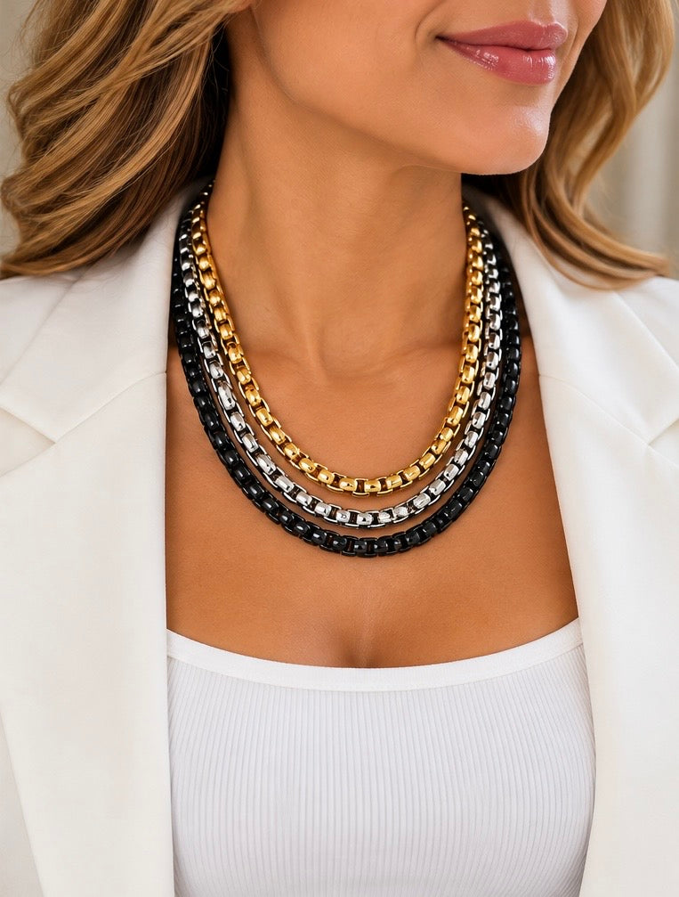 Aliza three tones necklace