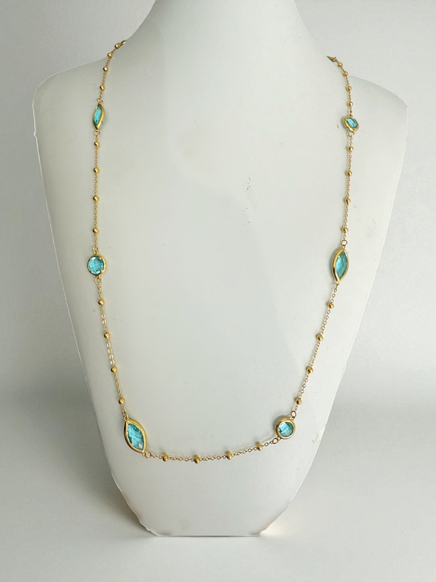 Glimmer crystal long necklace