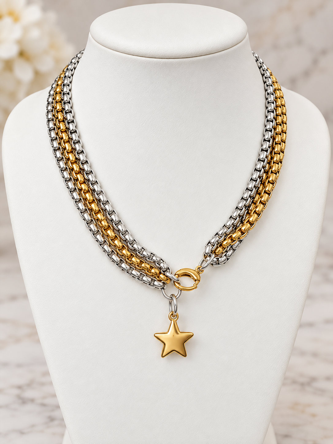 Star two tones necklace