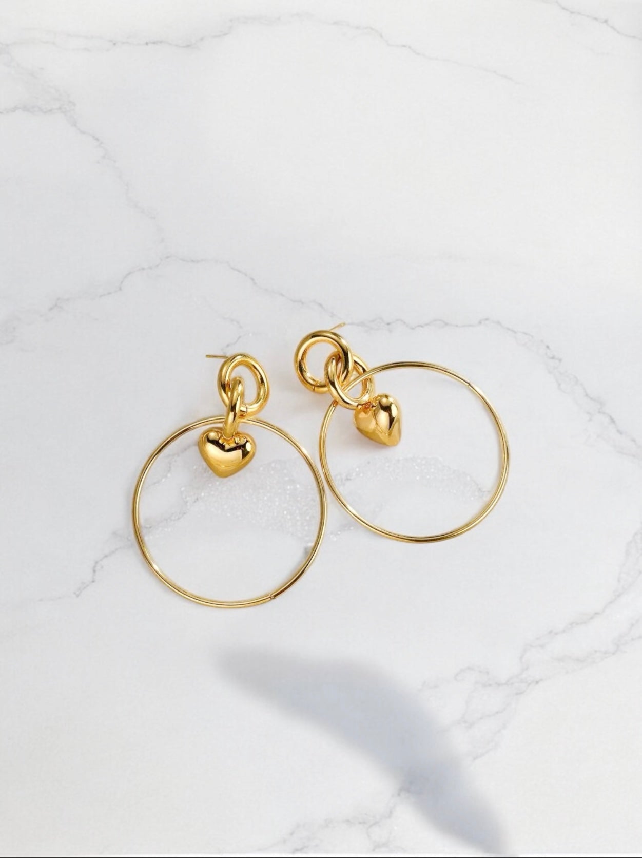 Heart big hoop earring
