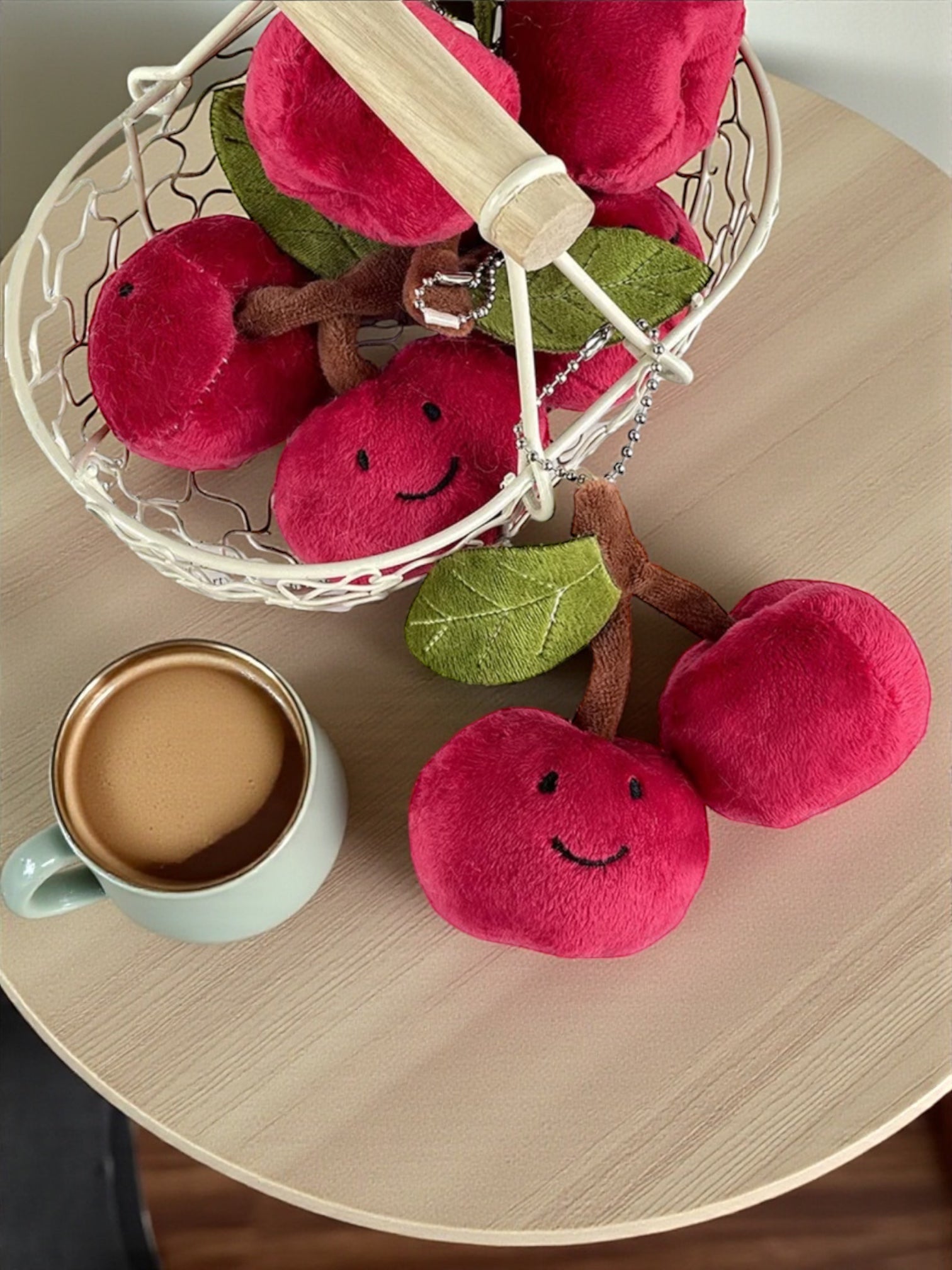 Eye hair cherries charm handbag