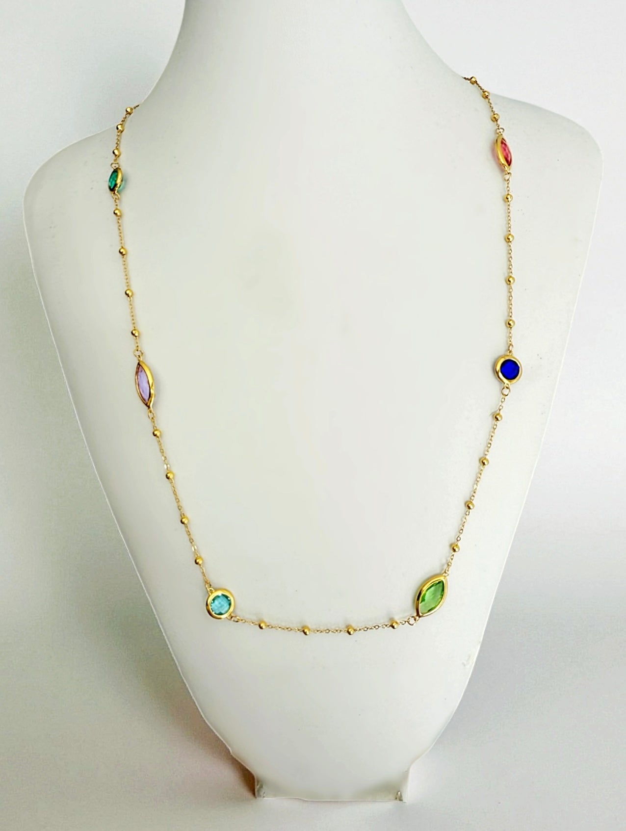 Glimmer crystal long necklace