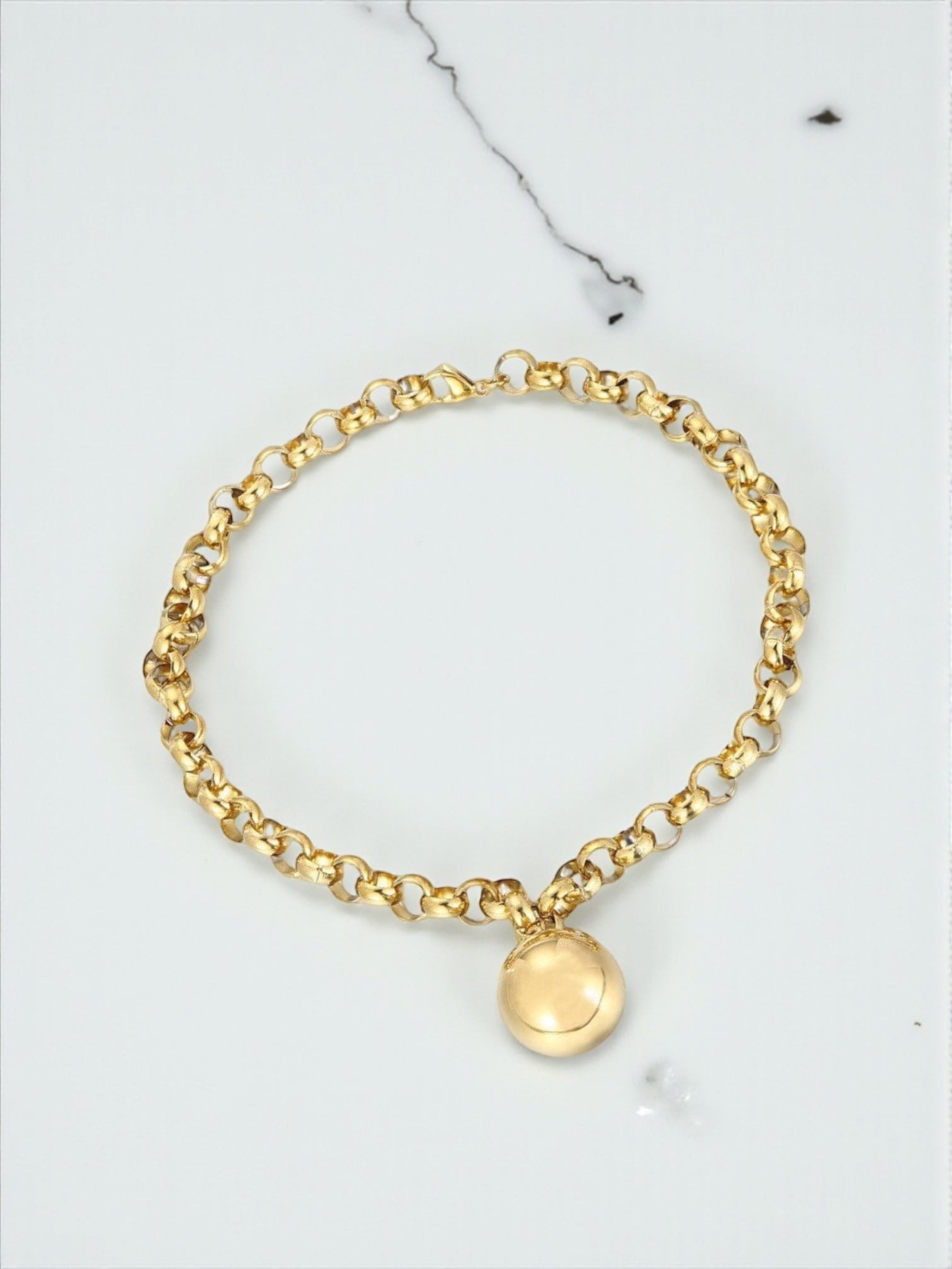 Big ball rolo chain necklace