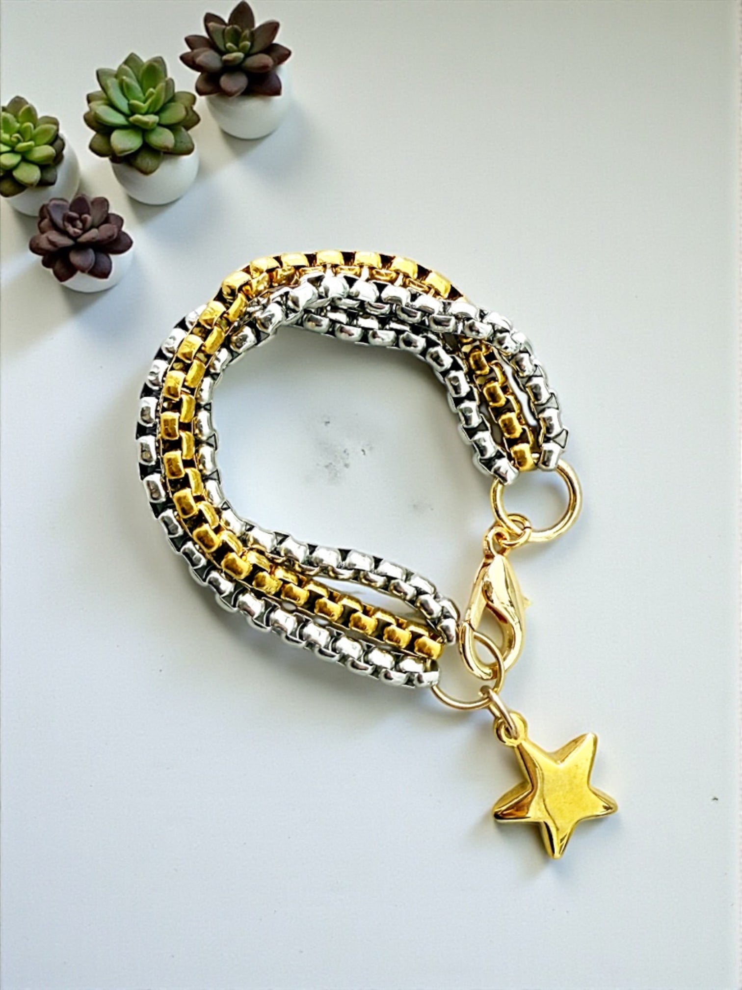 Star two tones bracelet