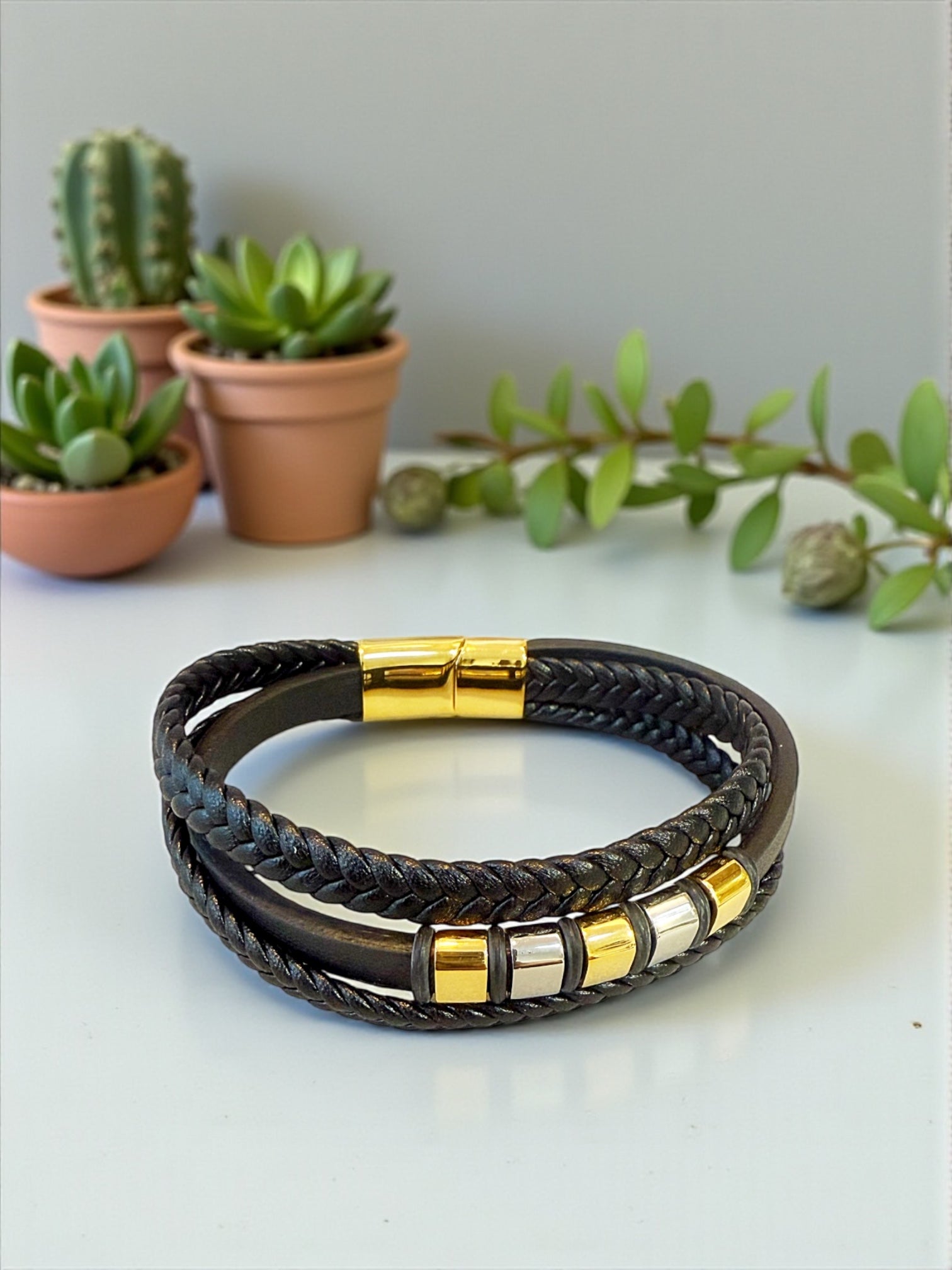 Cube two tones bracelet