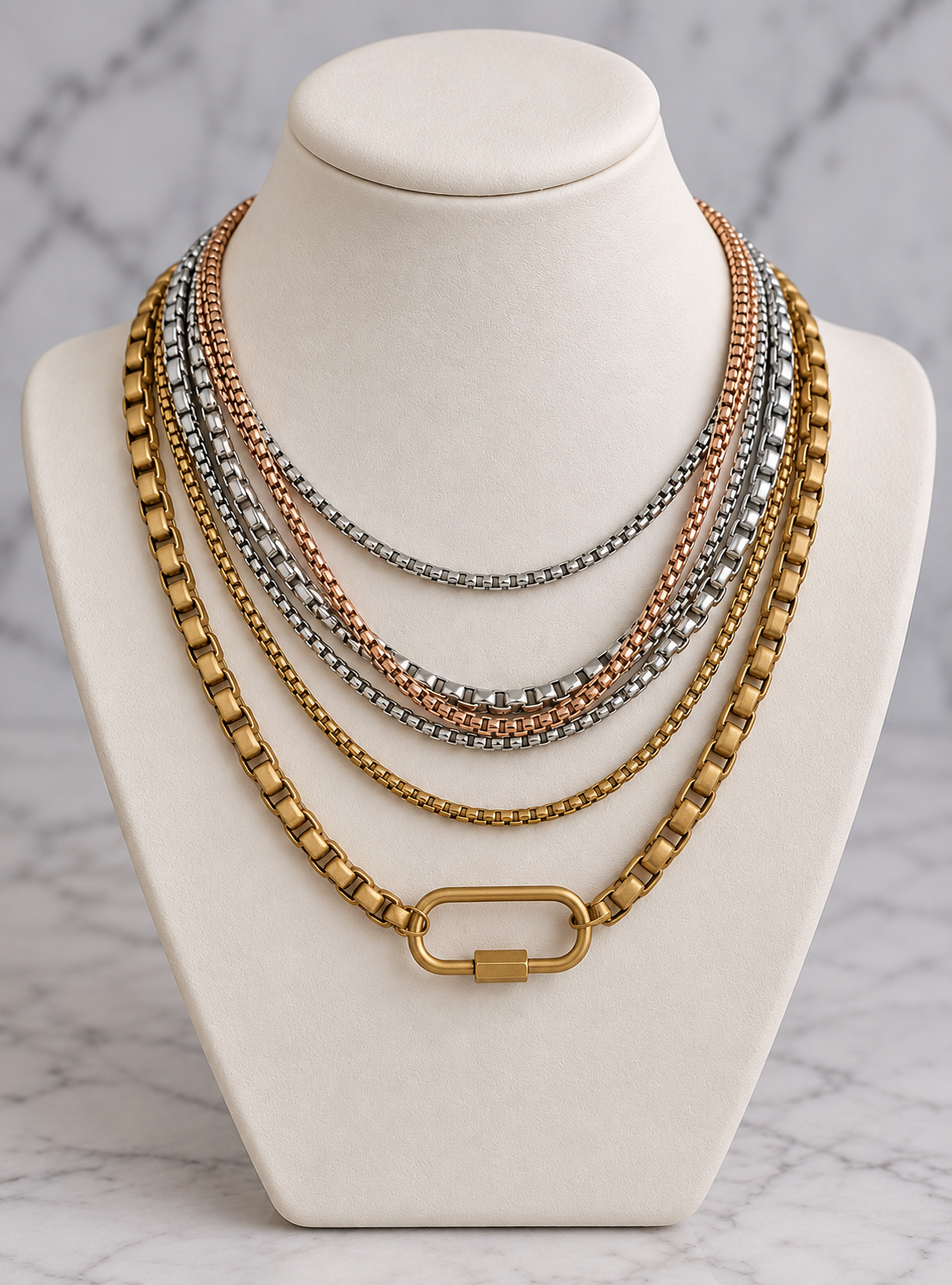 Liza 3 tones layers necklace