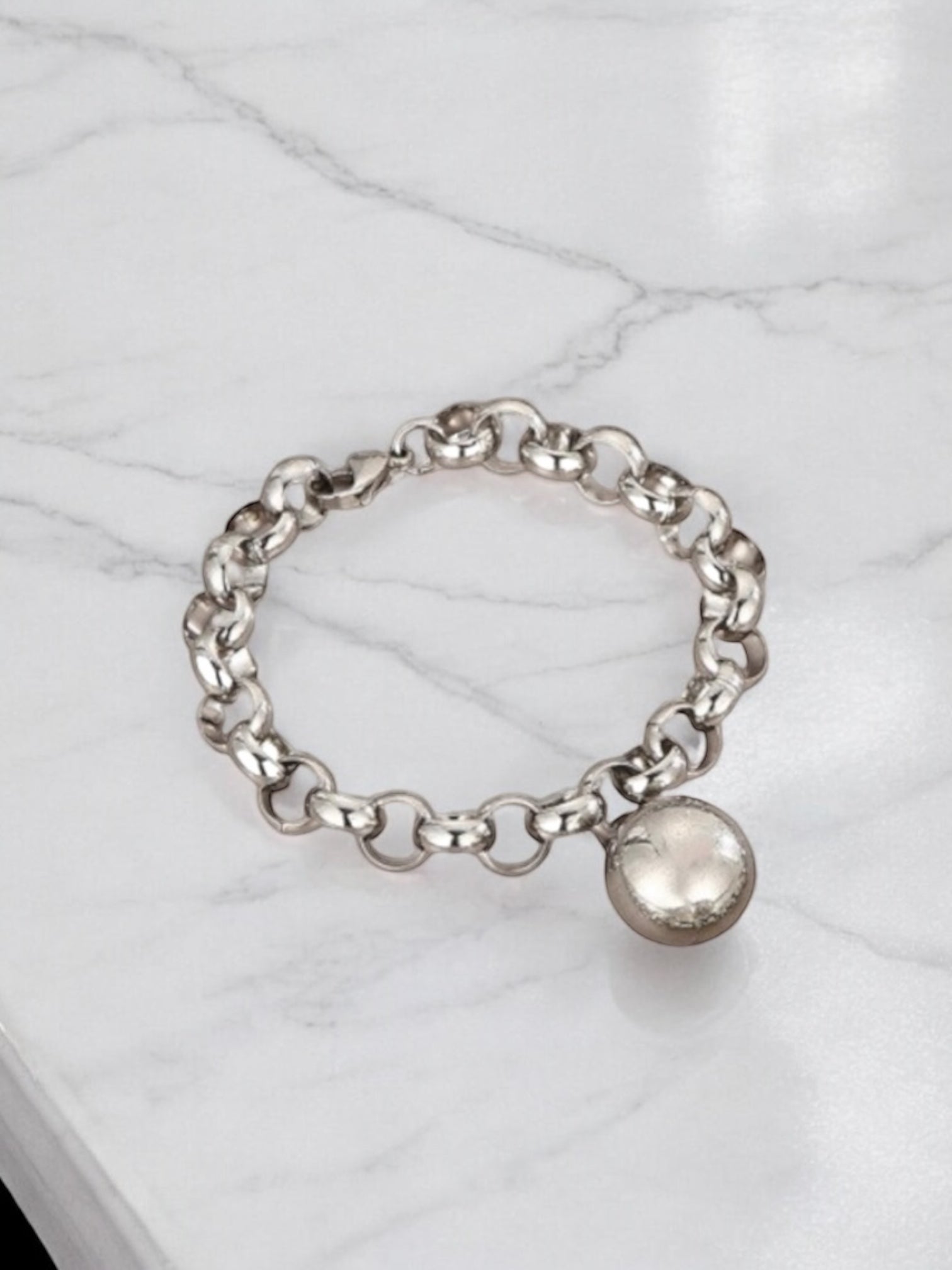 Big ball rolo chain bracelet