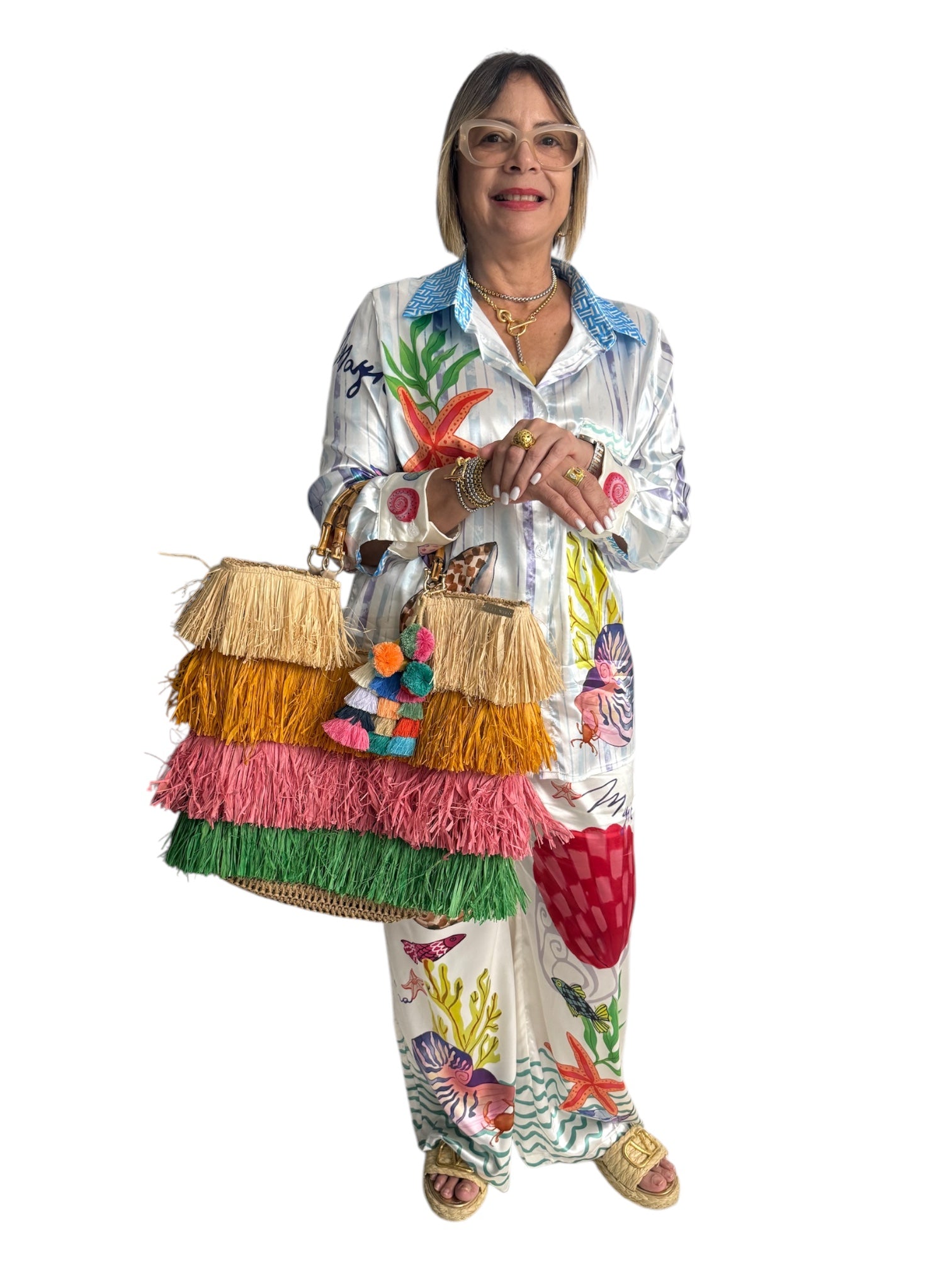 Dory raffia handbag