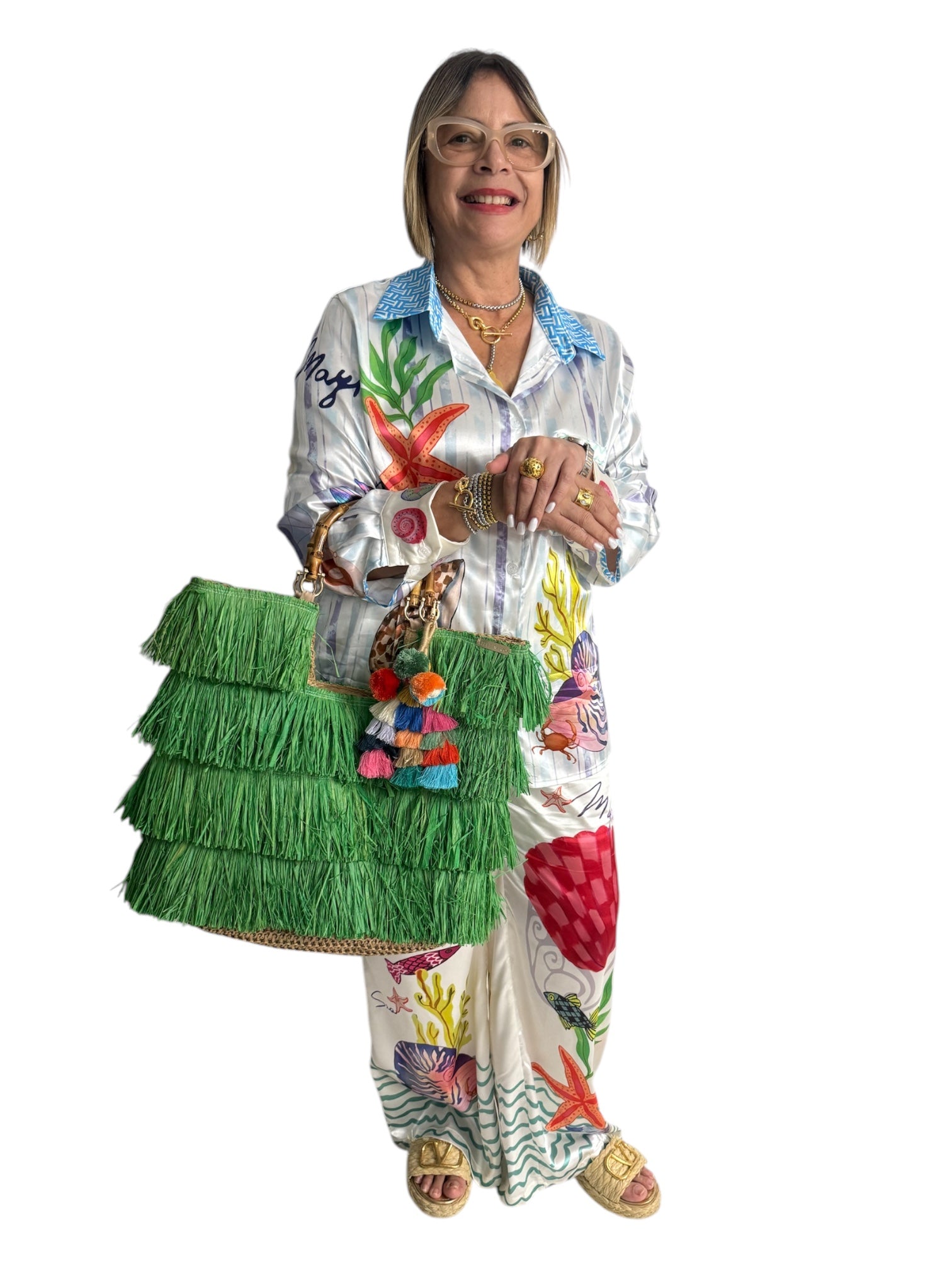 Dory raffia handbag